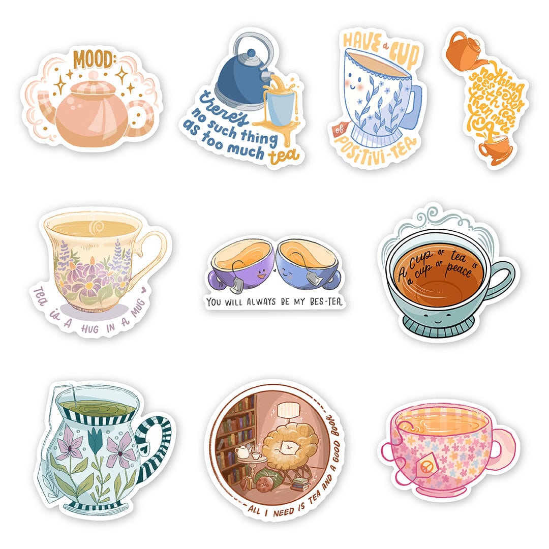 Tea Sticker 10 Pack – Big Moods