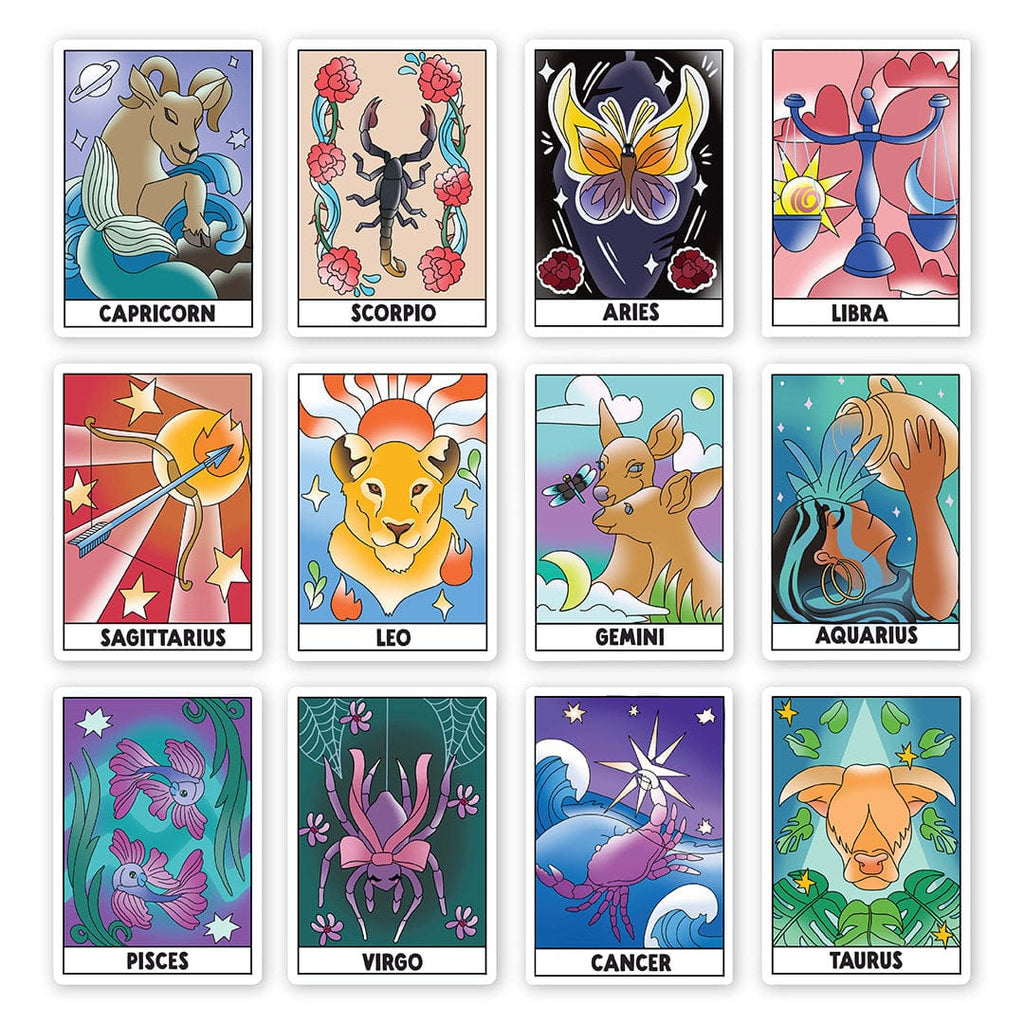 Zodiac Tarot Card Stickers 12 Pack – Big Moods