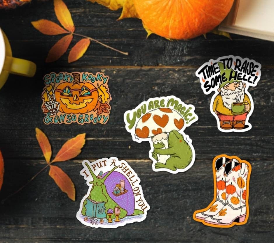 Silly Sticker Ideas Fall Funny Sticker 5 Pack – Big Moods