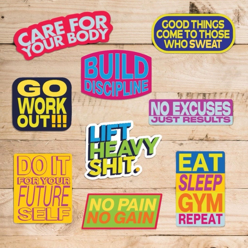 Gym Motivation Sticker 9 Pack – Big Moods