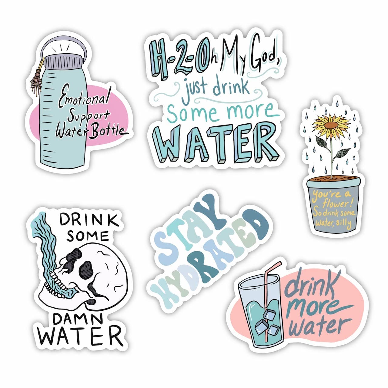 Hydrate Sticker 6 Pack – Big Moods hydrate-sticker-6-pack-big-moods