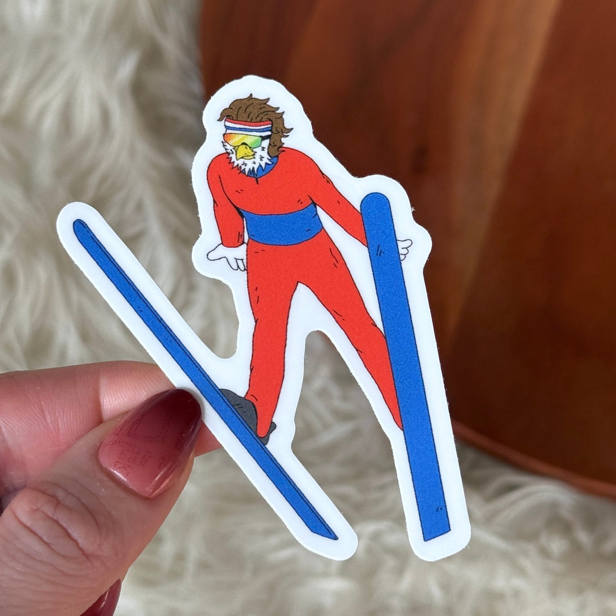 Ski Jumping Merica Eagle Sport Sticker – Big Moods