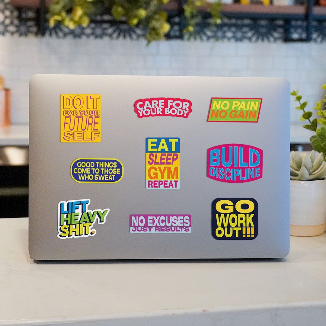 Gym Motivation Sticker 9 Pack – Big Moods
