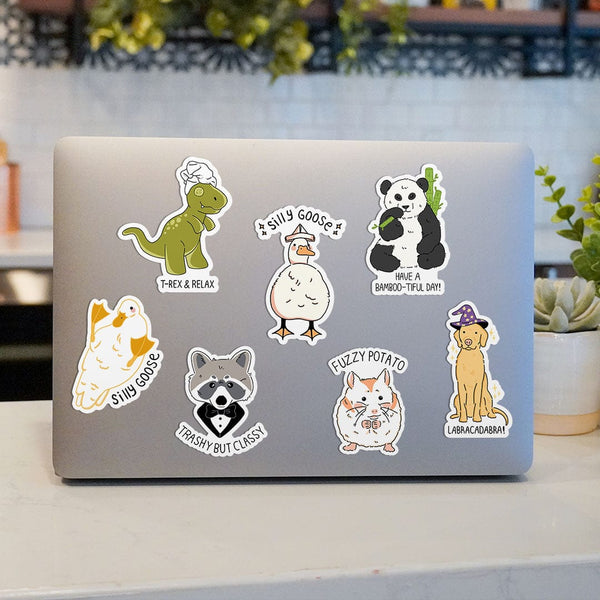 Silly Goose Animal Pun Sticker 7 Pack – Big Moods