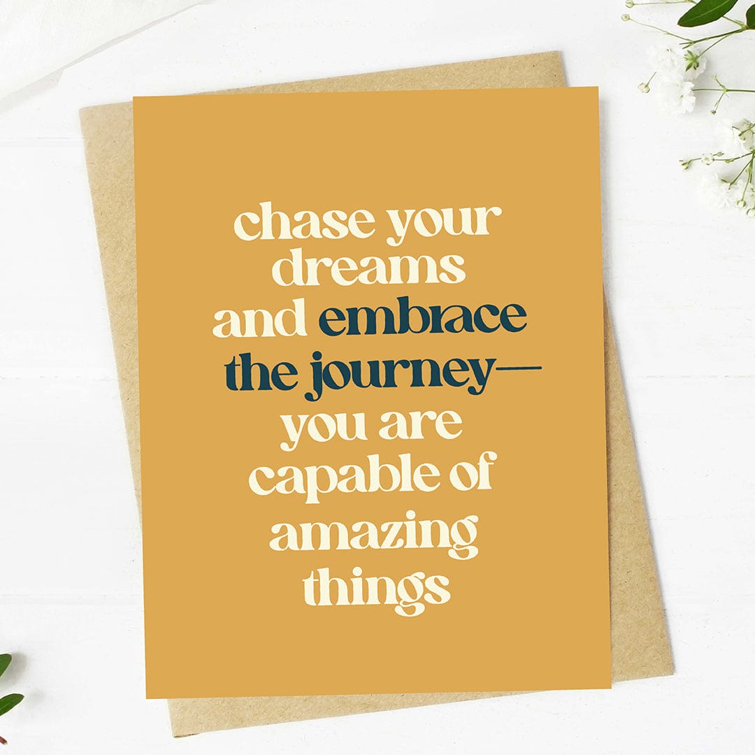 grad card quotes Chase your dreams..." Inspirational Graduation Card – Big Moods