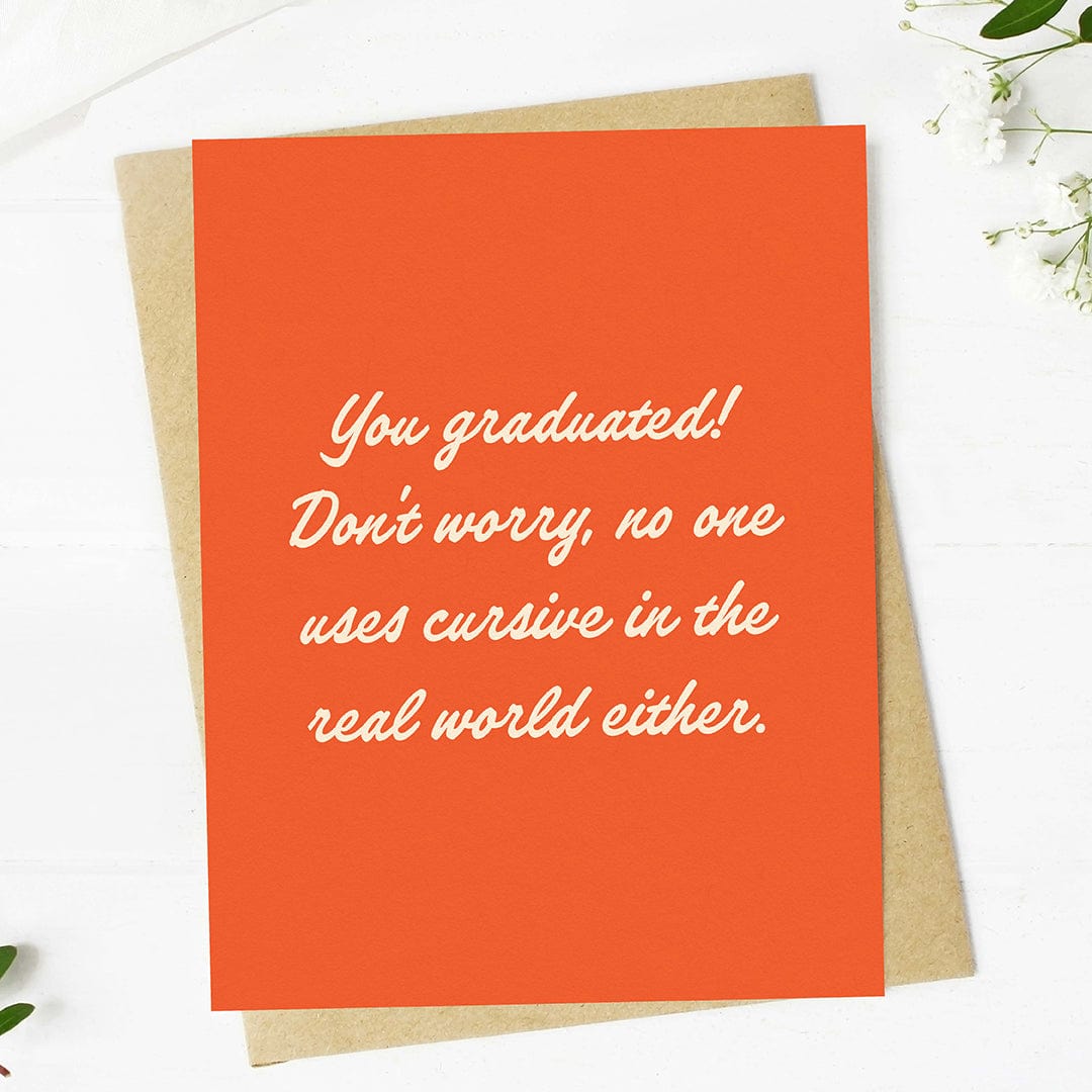 Graduation Card Cursive