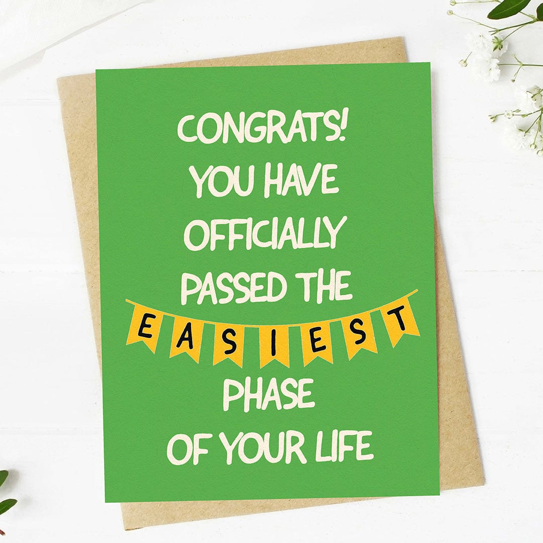 funny grad card sayings Easiest Phase Of Your Life Funny Graduation Card – Big Moods