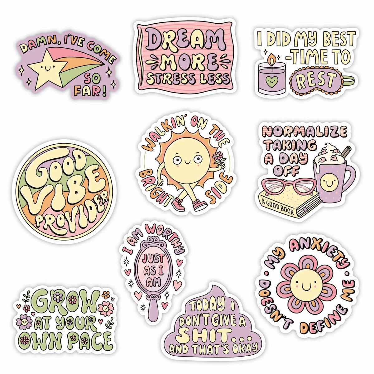 Brightside Sticker 10 Pack – Big Moods