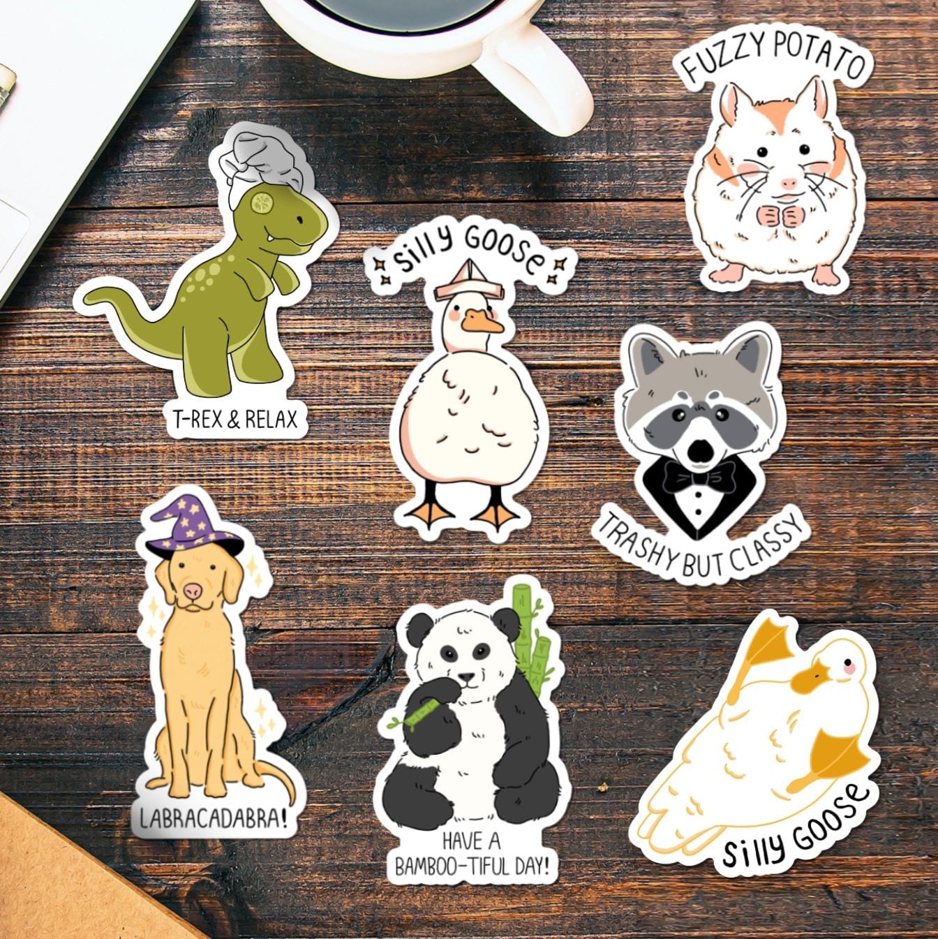 Silly Goose Animal Pun Sticker 7 Pack – Big Moods