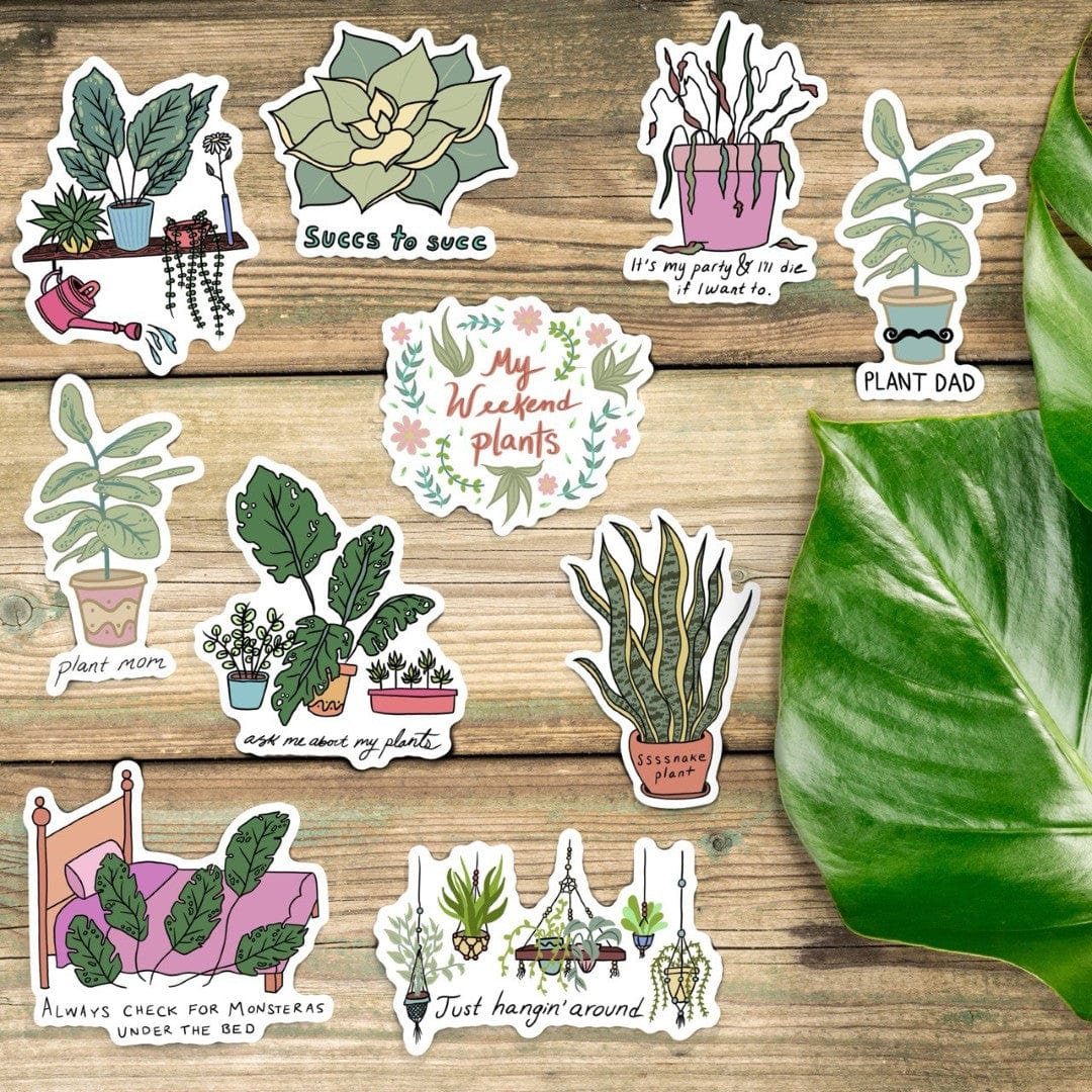 printable succulent stickers Weekend Plant 10 Sticker Pack | Waterproof Vinyl Stickers