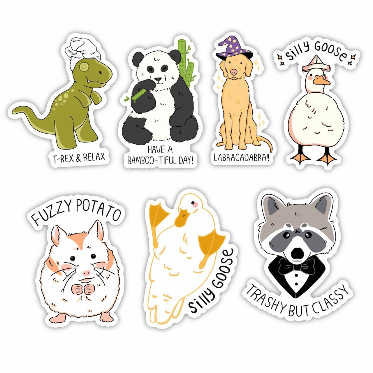 Sticker Silly Animal Silly Goose Animal Pun Sticker 7 Pack – Big Moods