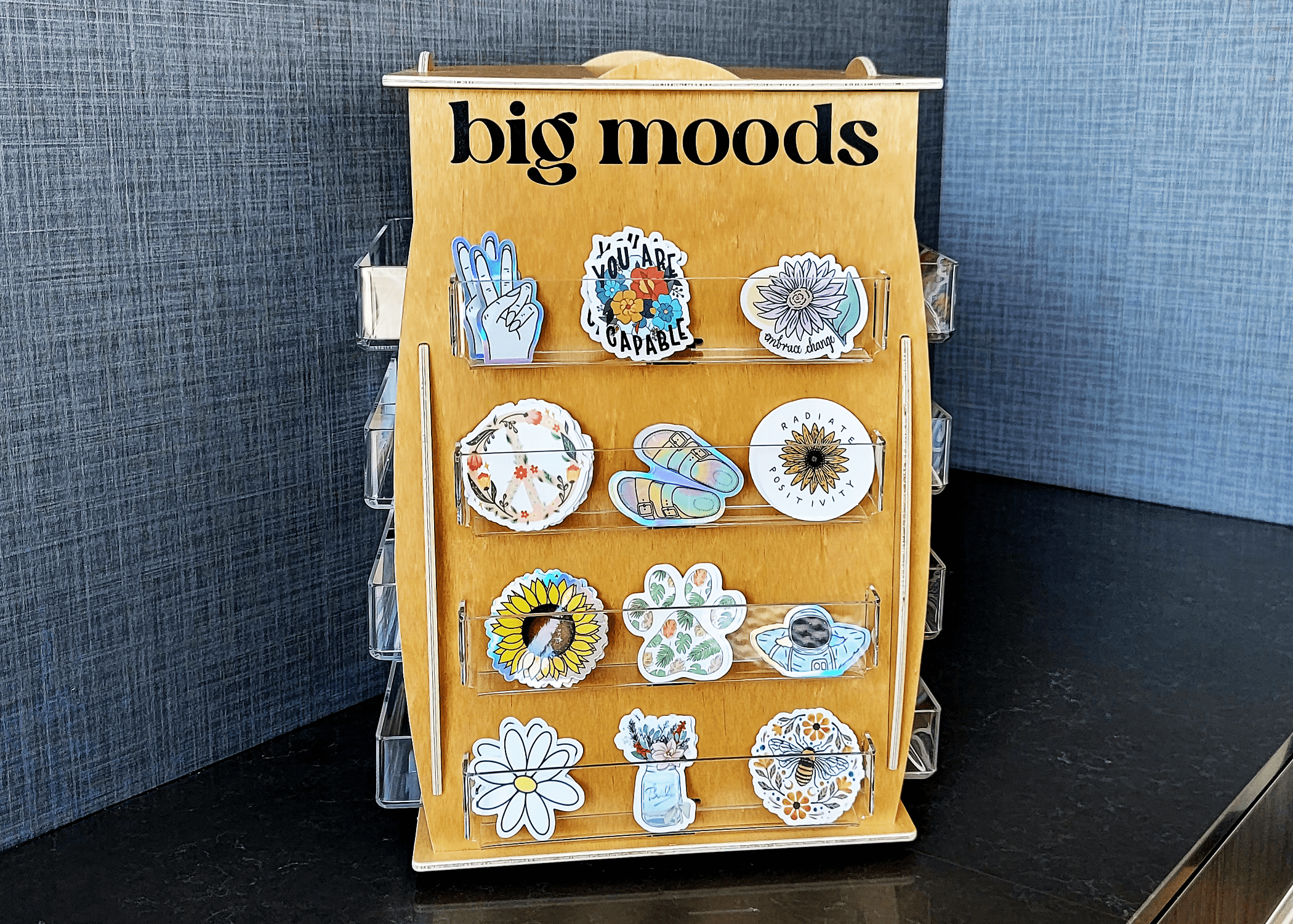 Spinner Sticker 48 Count Spinner Sticker Stand Display – Big Moods