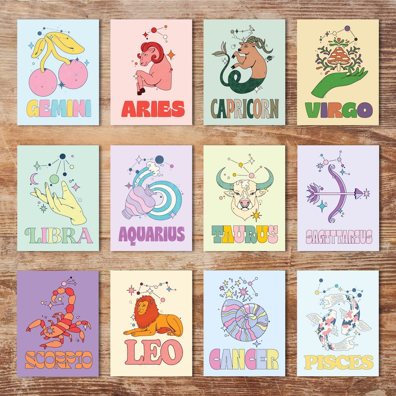 Zodiac Signs Cards 12 Pack – Big Moods
