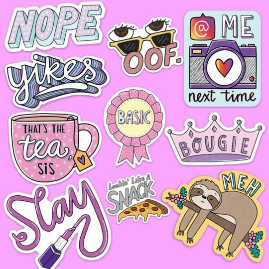 Mood Sticker 10 Pack - Pink – Big Moods