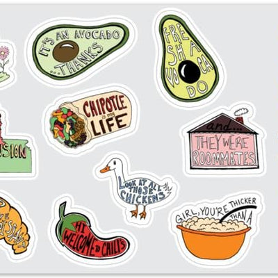 Sheet of Mini Stickers - Vine Stickers - 10 Designs