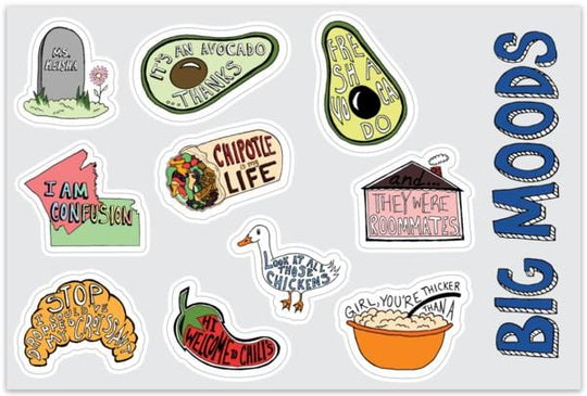 Sheet of Mini Stickers - Vine Stickers - 10 Designs