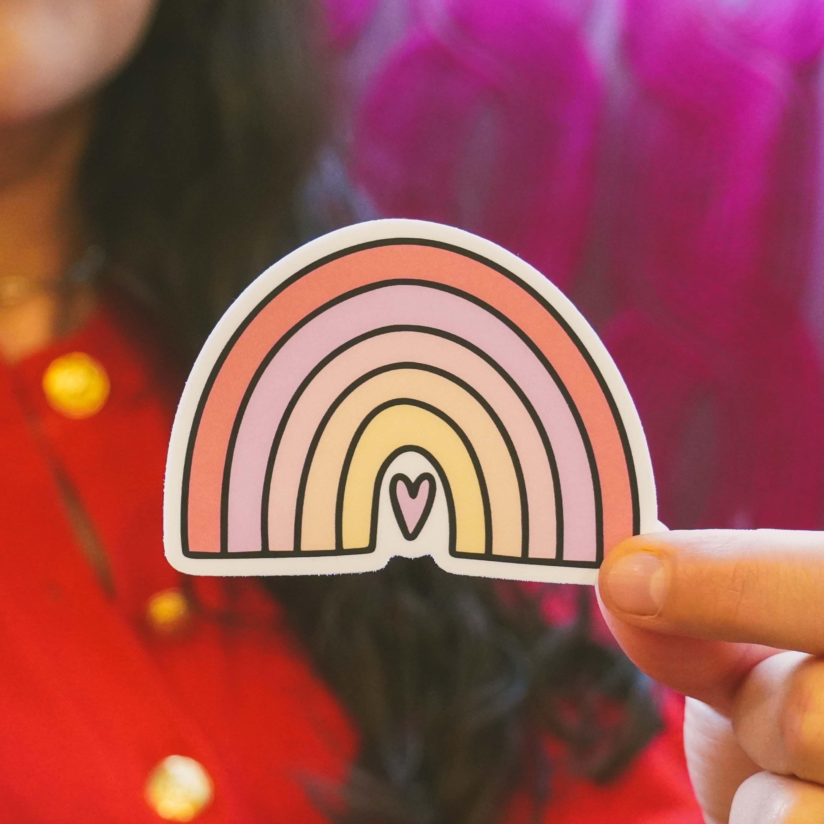 Pink Rainbow Sticker Pink Rainbow Sticker – Big Moods