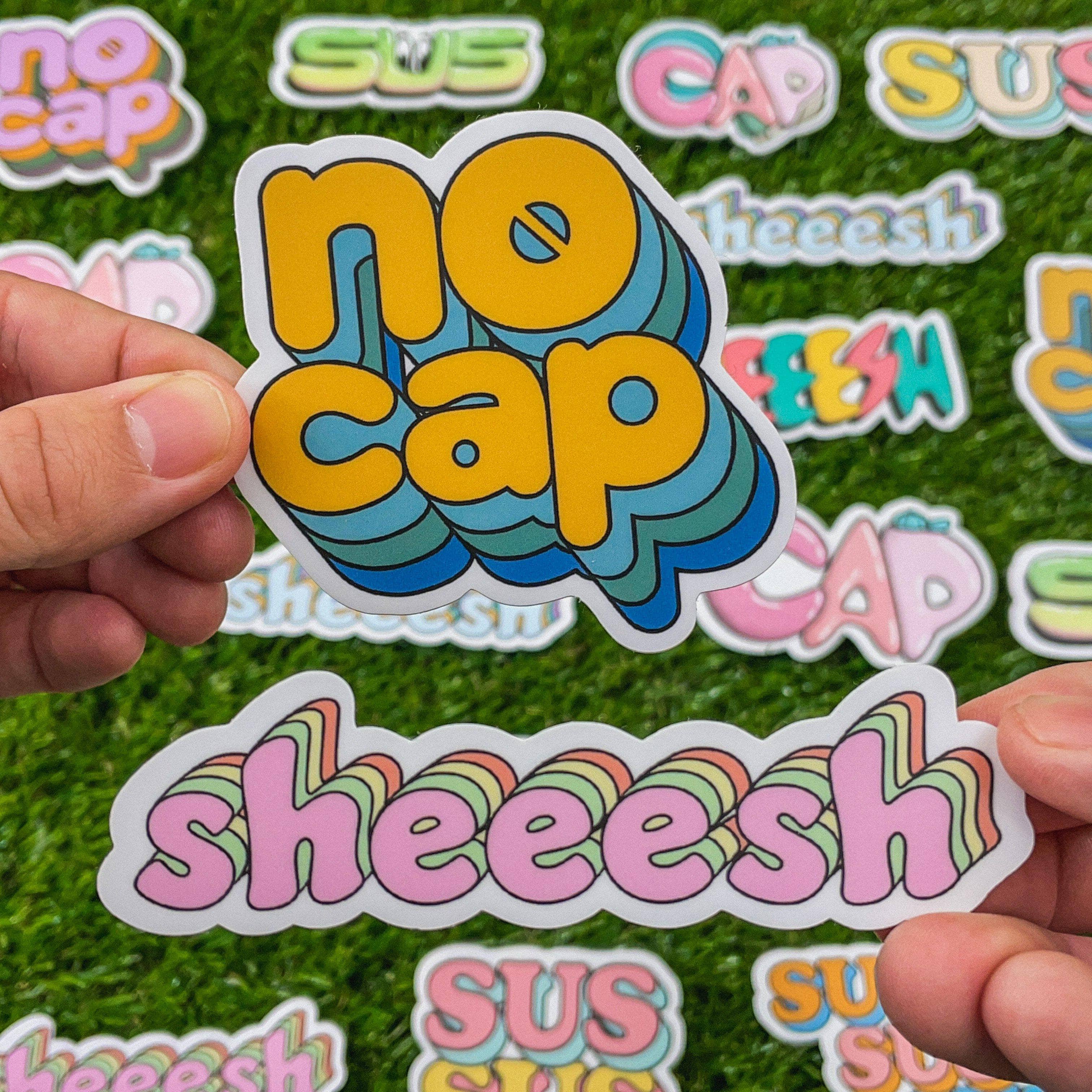 No Cap Multicolor Yellow Sticker – Big Moods