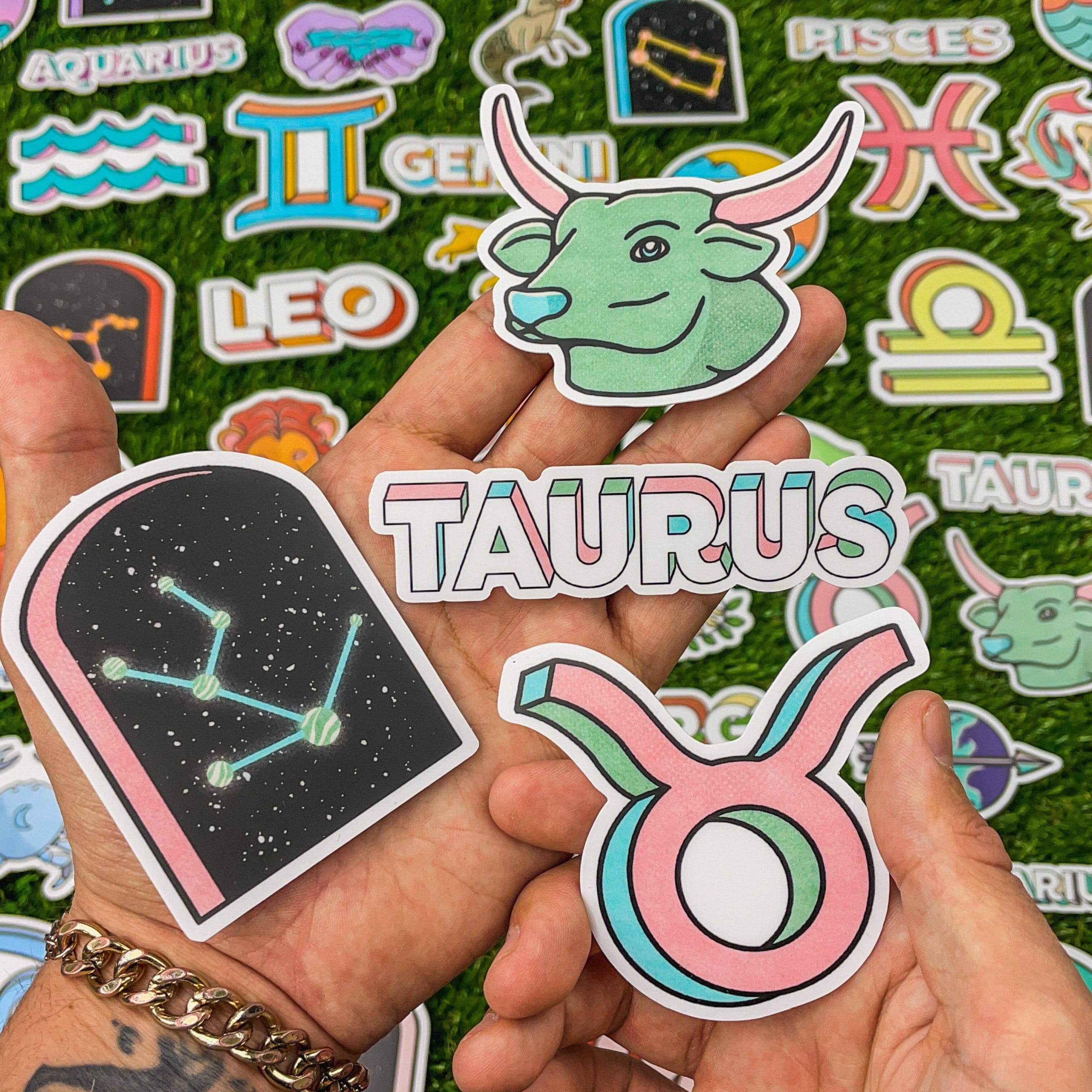 Taurus Lettering Taurus Lettering Zodiac Sticker – Big Moods