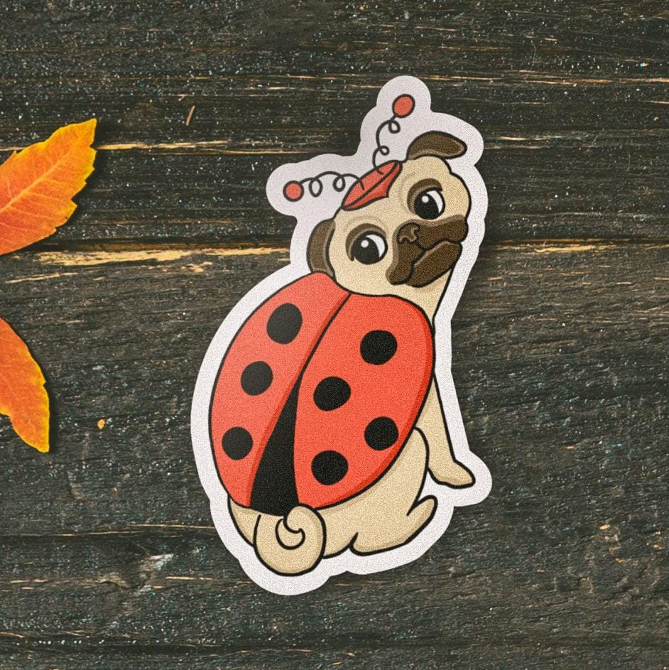 Pug Ladybug Pug Ladybug Halloween Costume Sticker β Big Moods