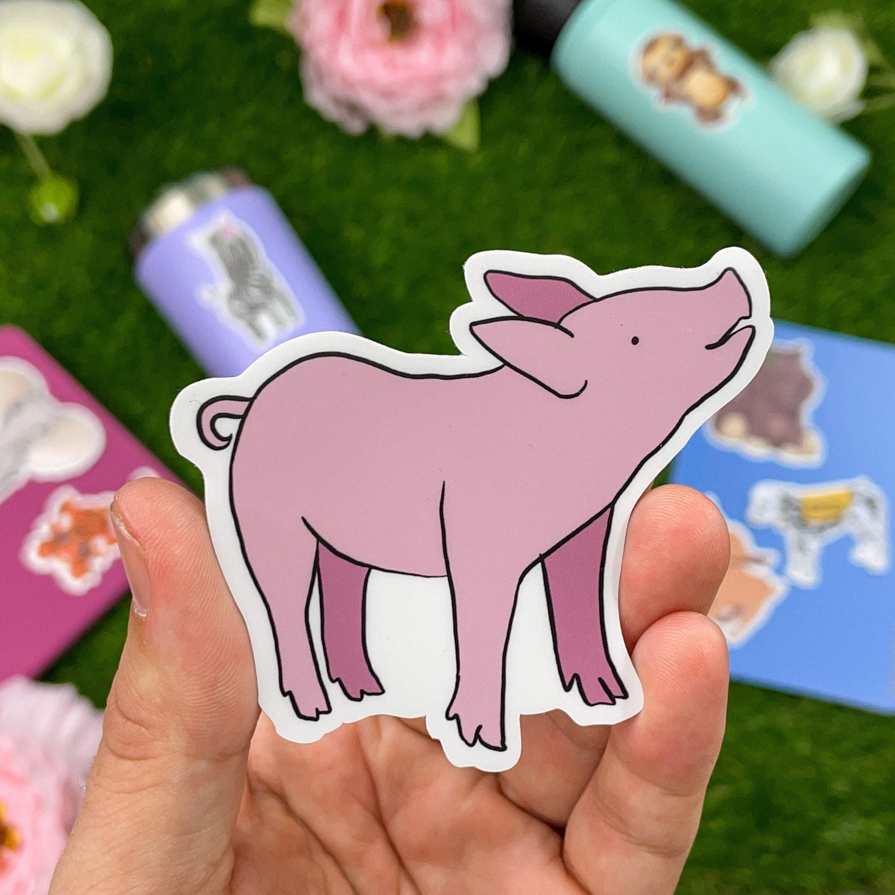 Sticker Sapi Pink Pink Pig Sticker – Big Moods