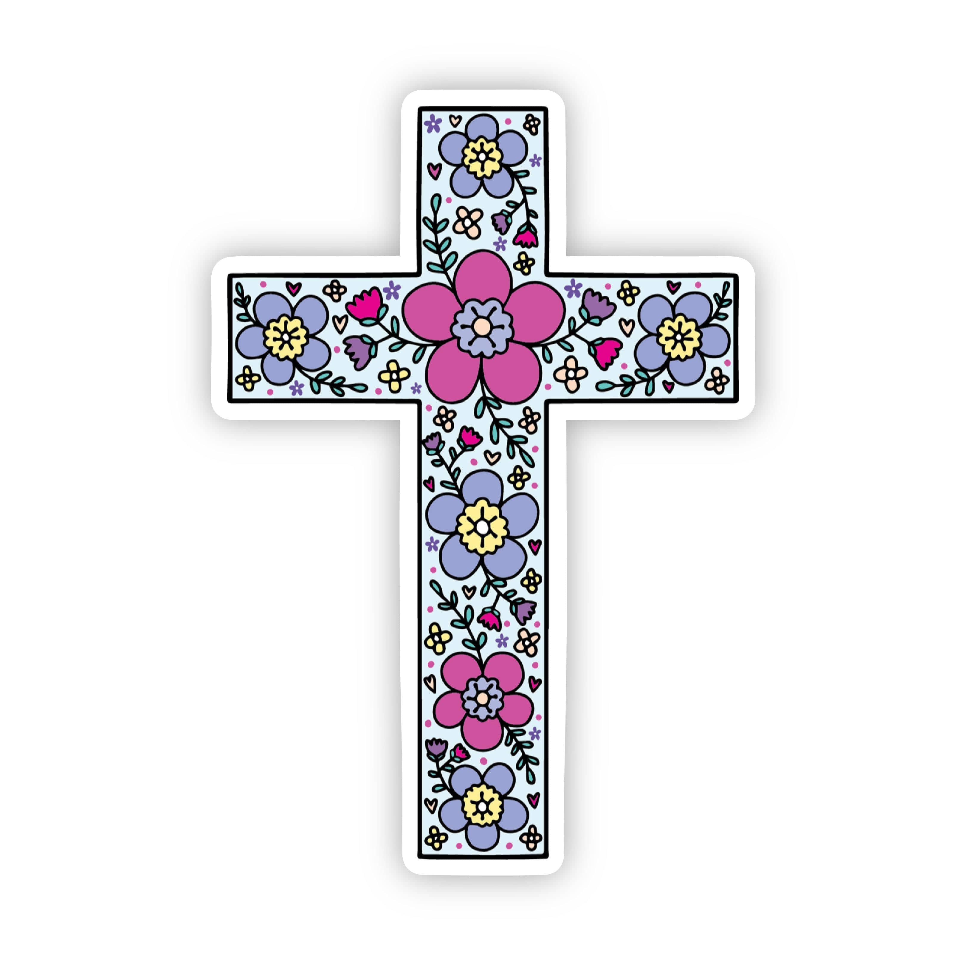 Floral Cross Sticker