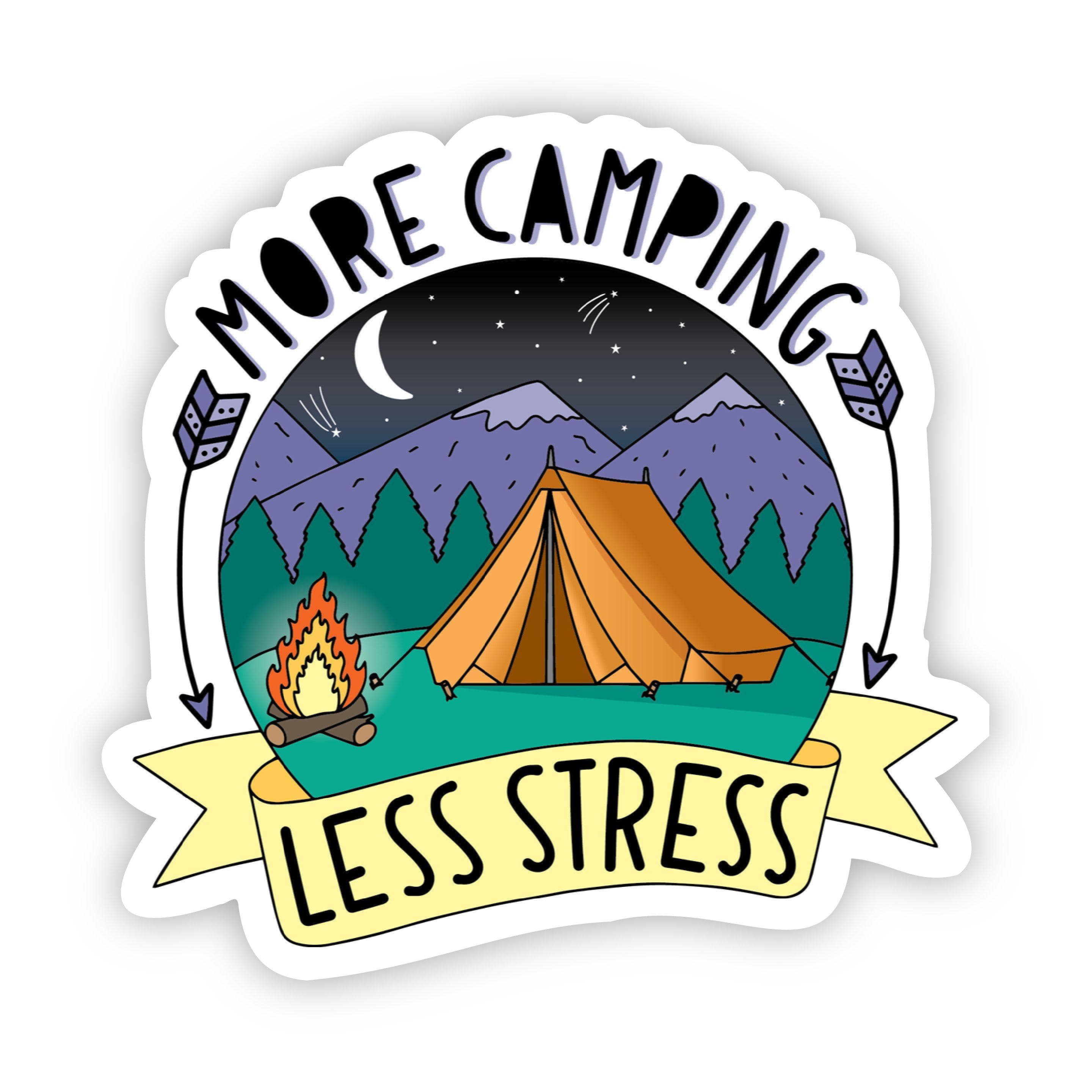 aufkleber camping More Camping Less Stress Nature Sticker