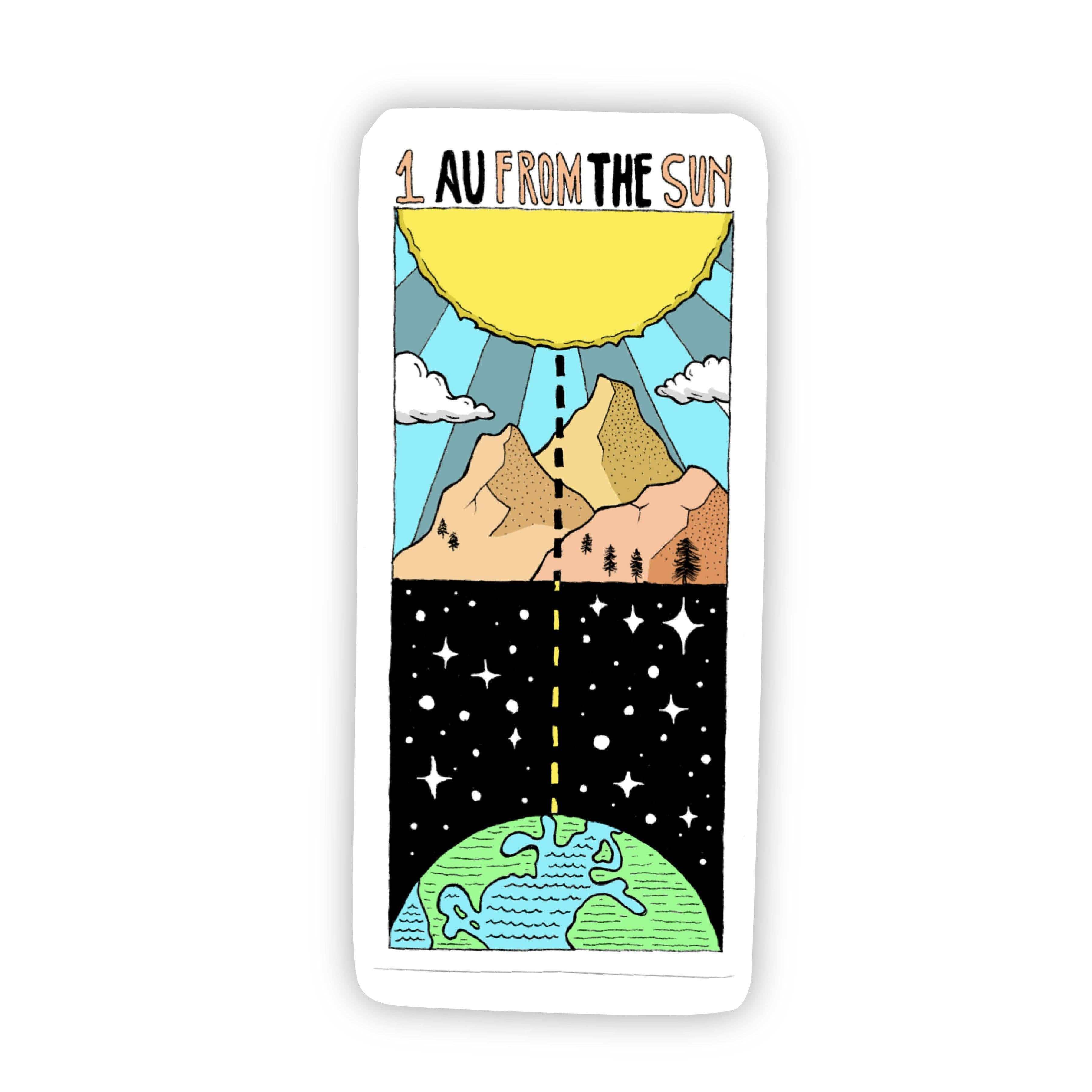 1 AU From the Sun Outerspace Sticker