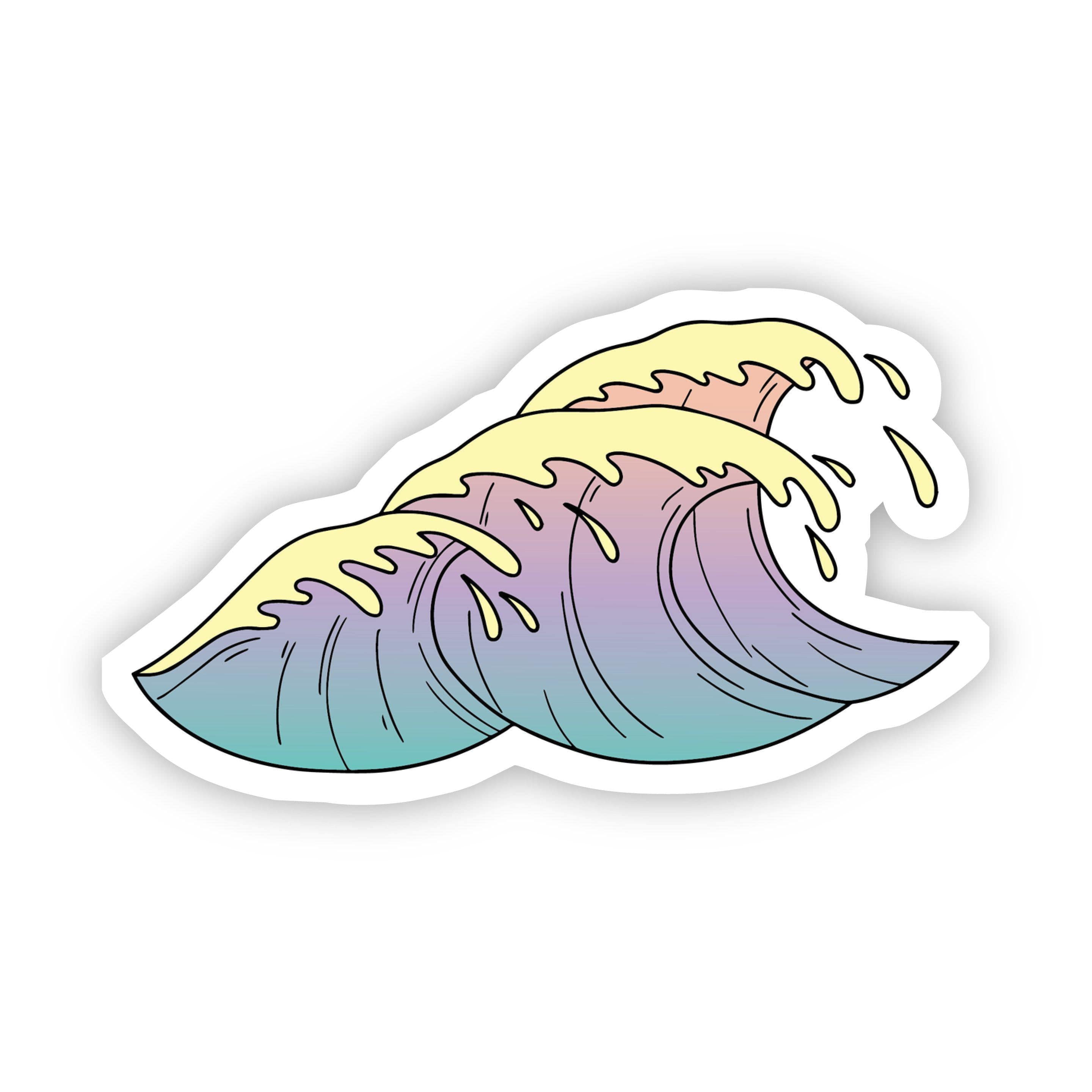 Wave Bottom Sticker Multicolor Waves Aesthetic Sticker – Big Moods