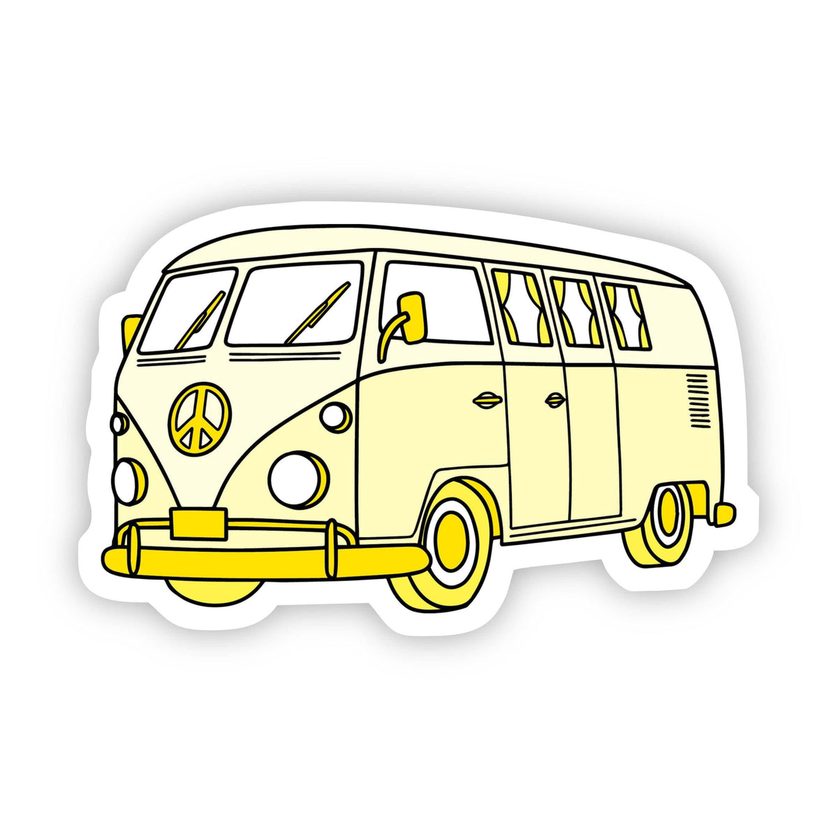 Light Yellow Hippie Van Aesthetic Sticker – Big Moods