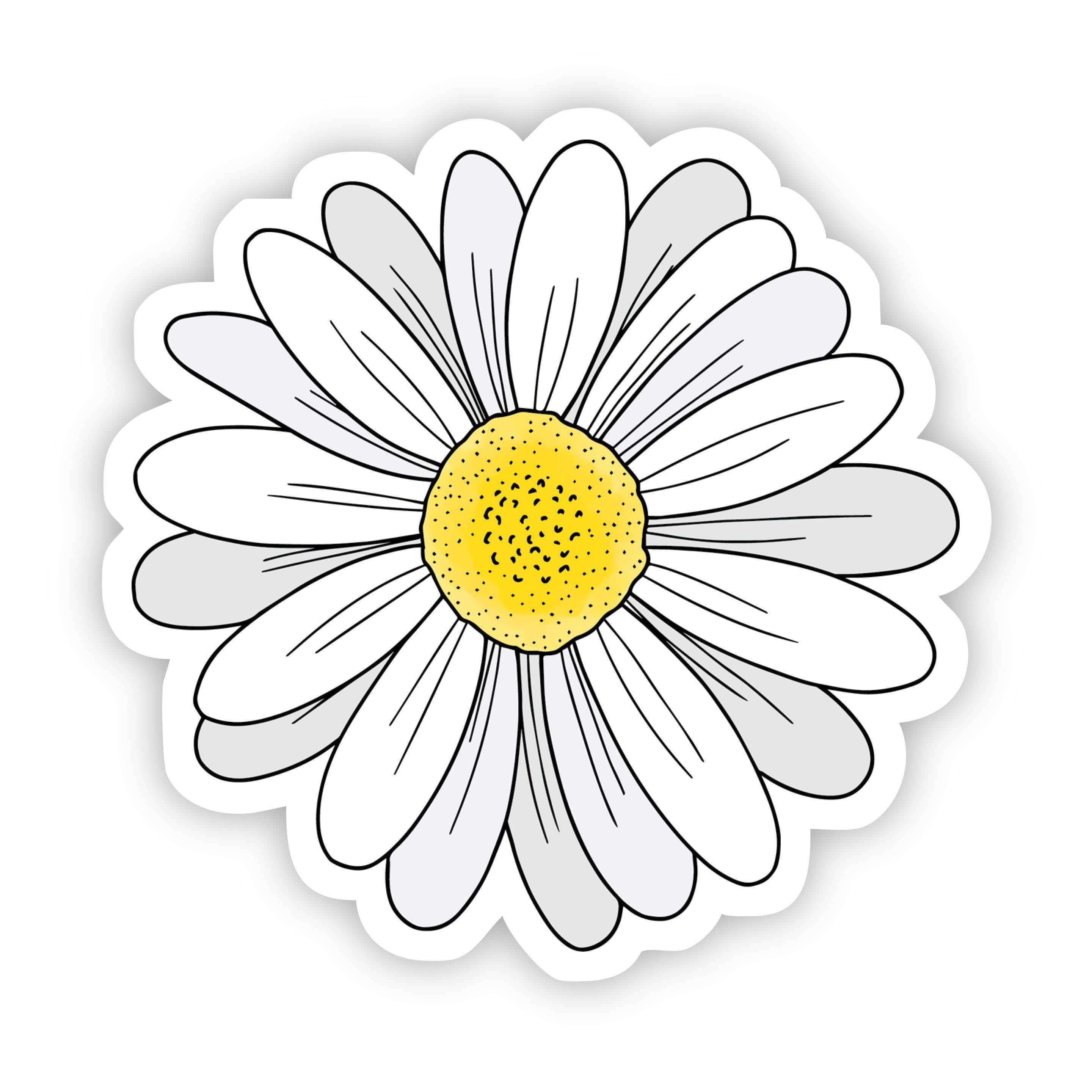 Hand Holding 3 Daisy Flowers, High Quality Vinyl Stickers