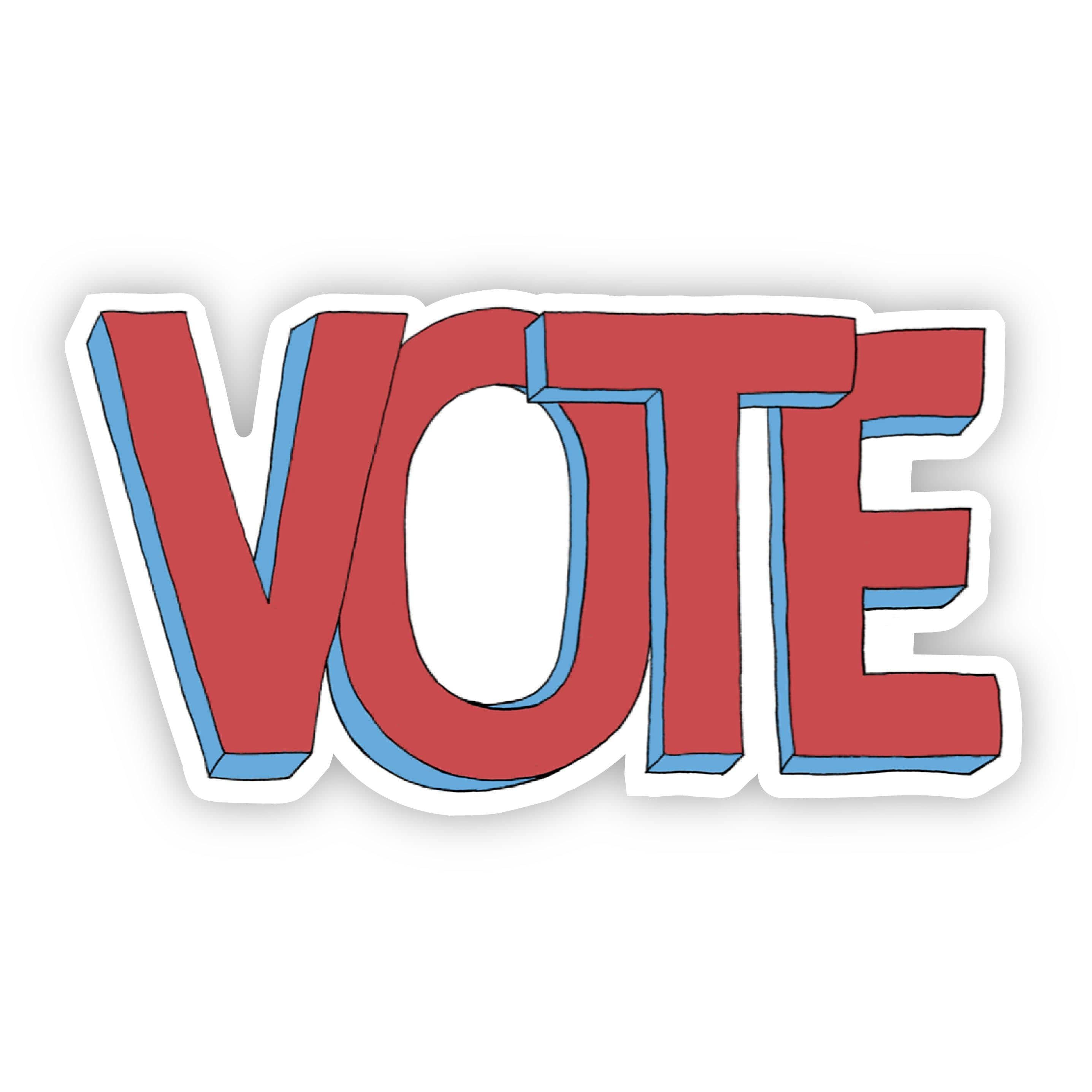 Vote Red Lettering Sticker – Big Moods