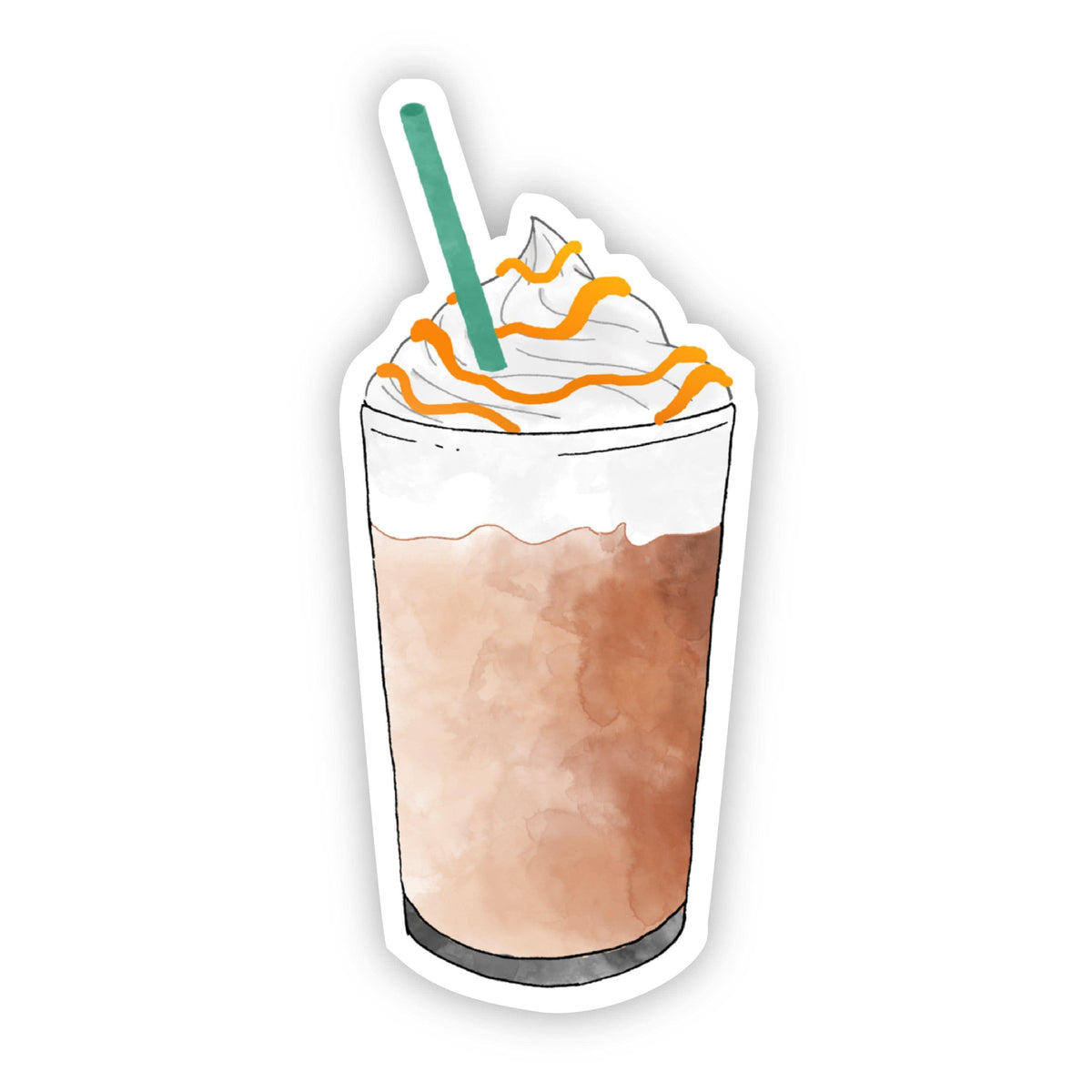 Iced Latte Green Straw Sticker – Big Moods