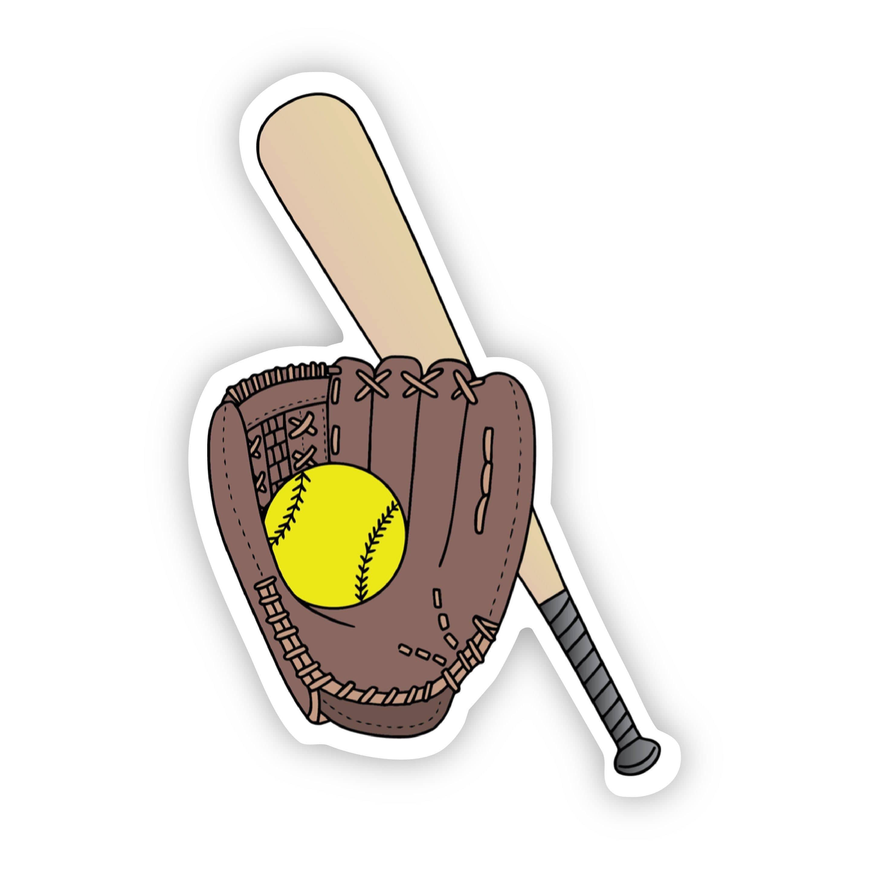 Sofball Ribbon Sticker Softball Sticker – Big Moods