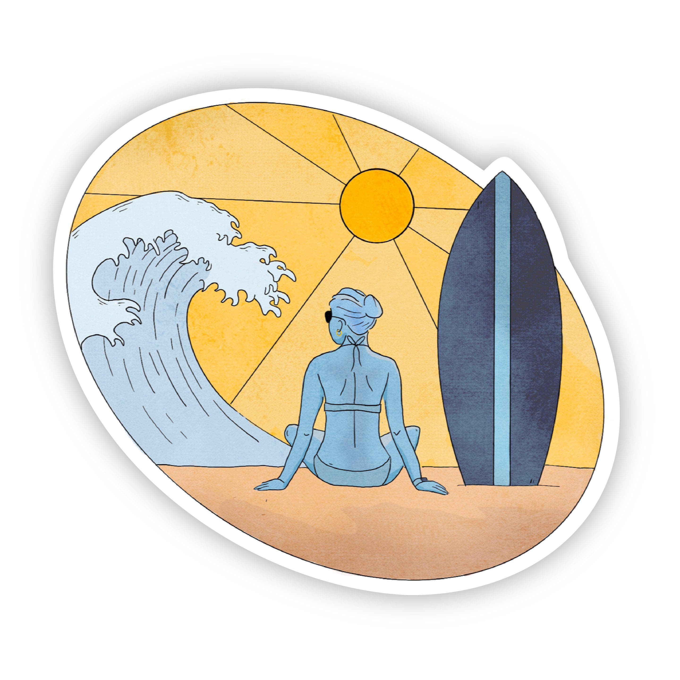 Large Surf Sticker Surfing Sticker – Big Moods