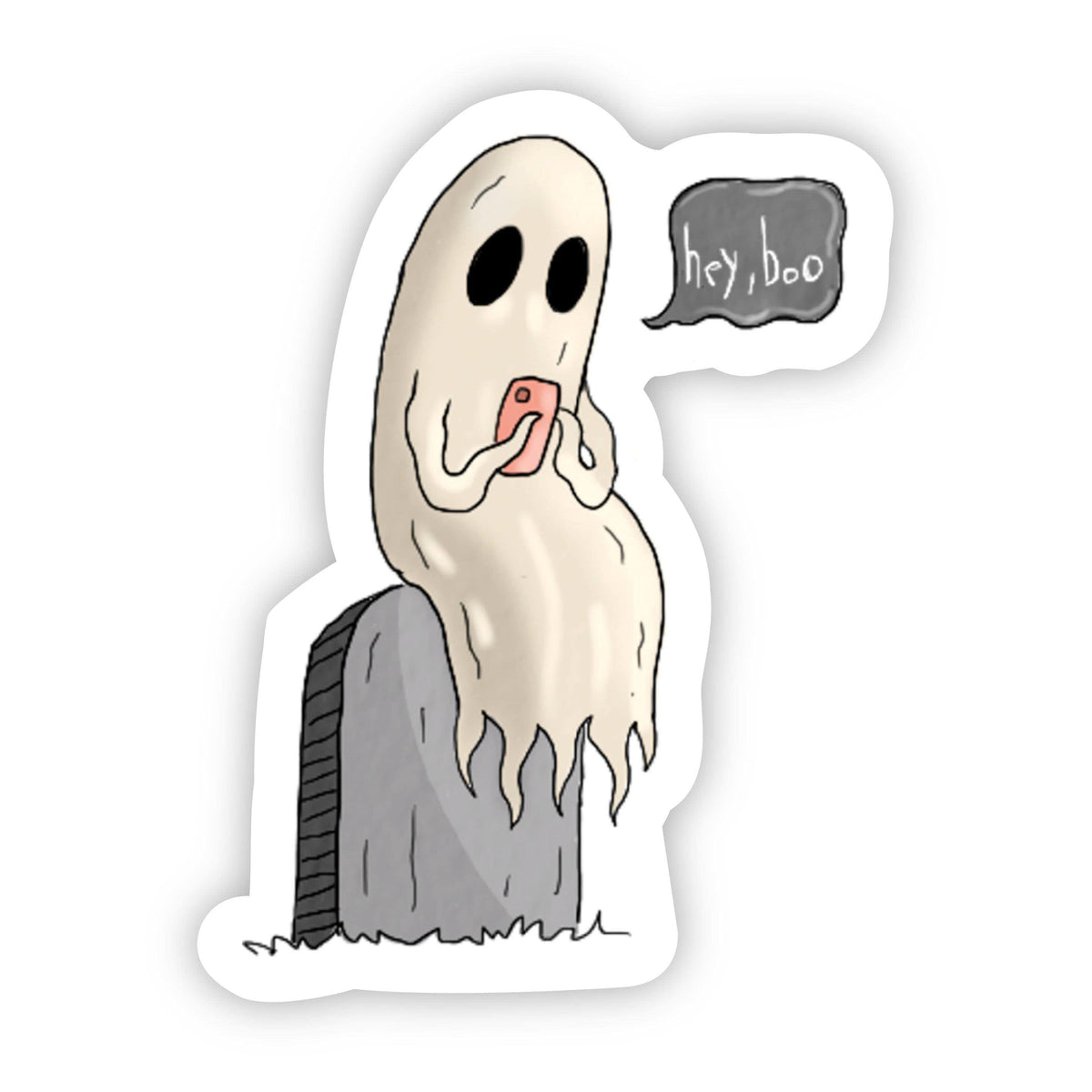 Hey, Boo Ghost Halloween Sticker – Big Moods