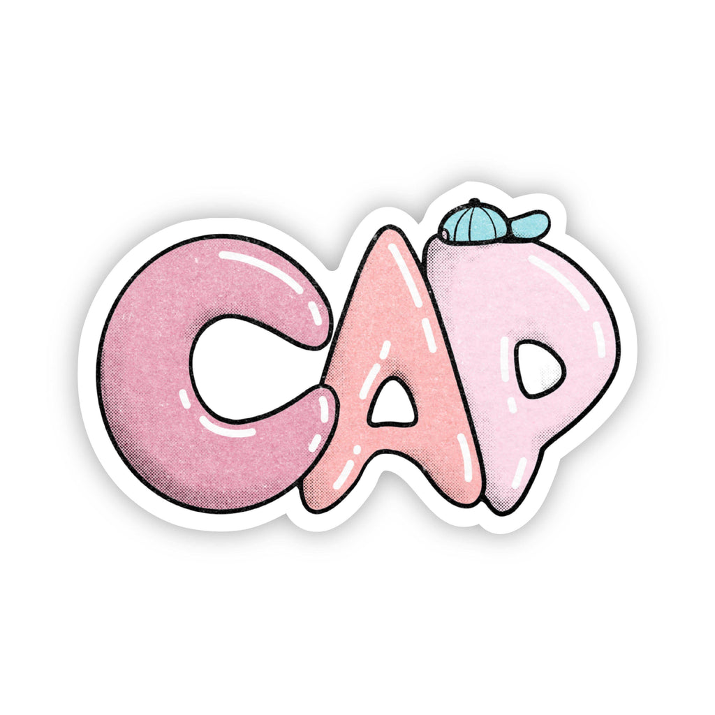 Word Cap Sticker Cap Lettering Sticker – Big Moods