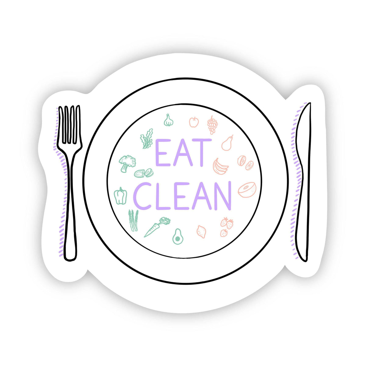 Eat Clean Plate Sticker – Big Moods