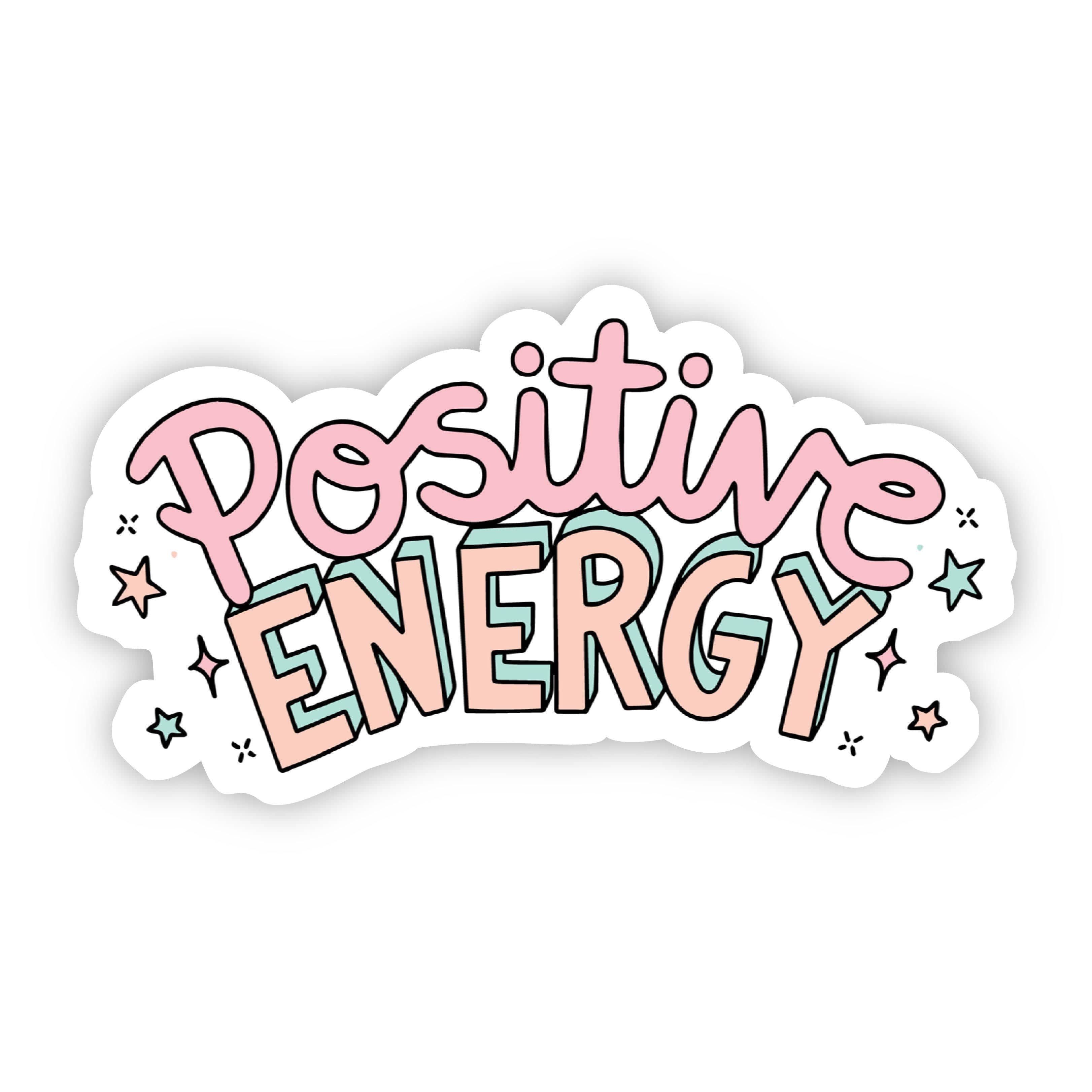 Positive Energy Lettering Pink Sticker