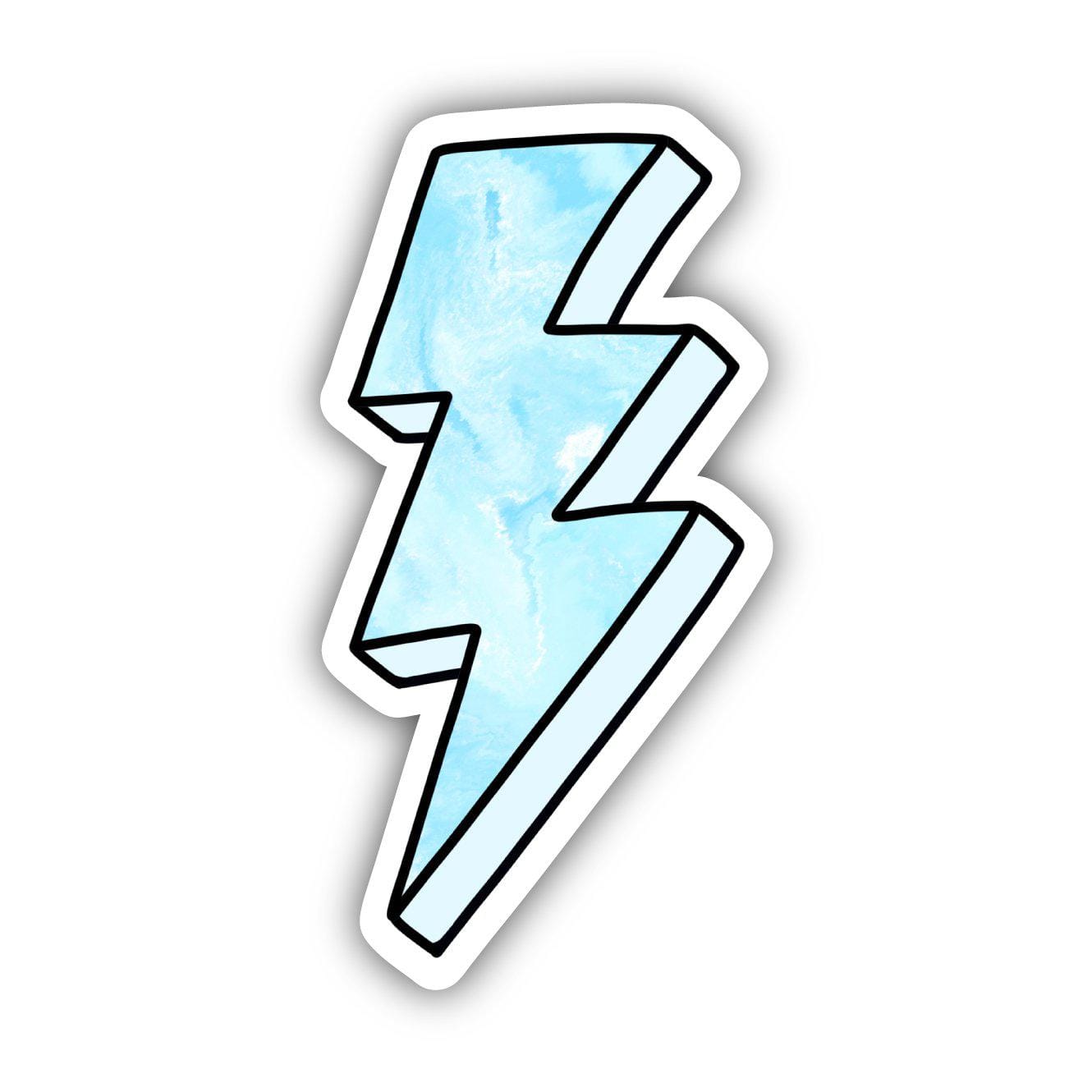 Blue Tie Dye Long Lightning Bolt Aesthetic Sticker – Big Moods