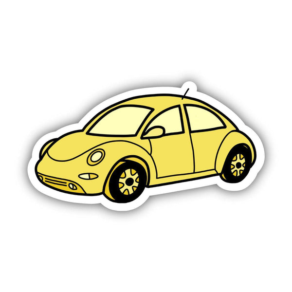 Yellow Bug Car Aesthetic Sticker Big Moods