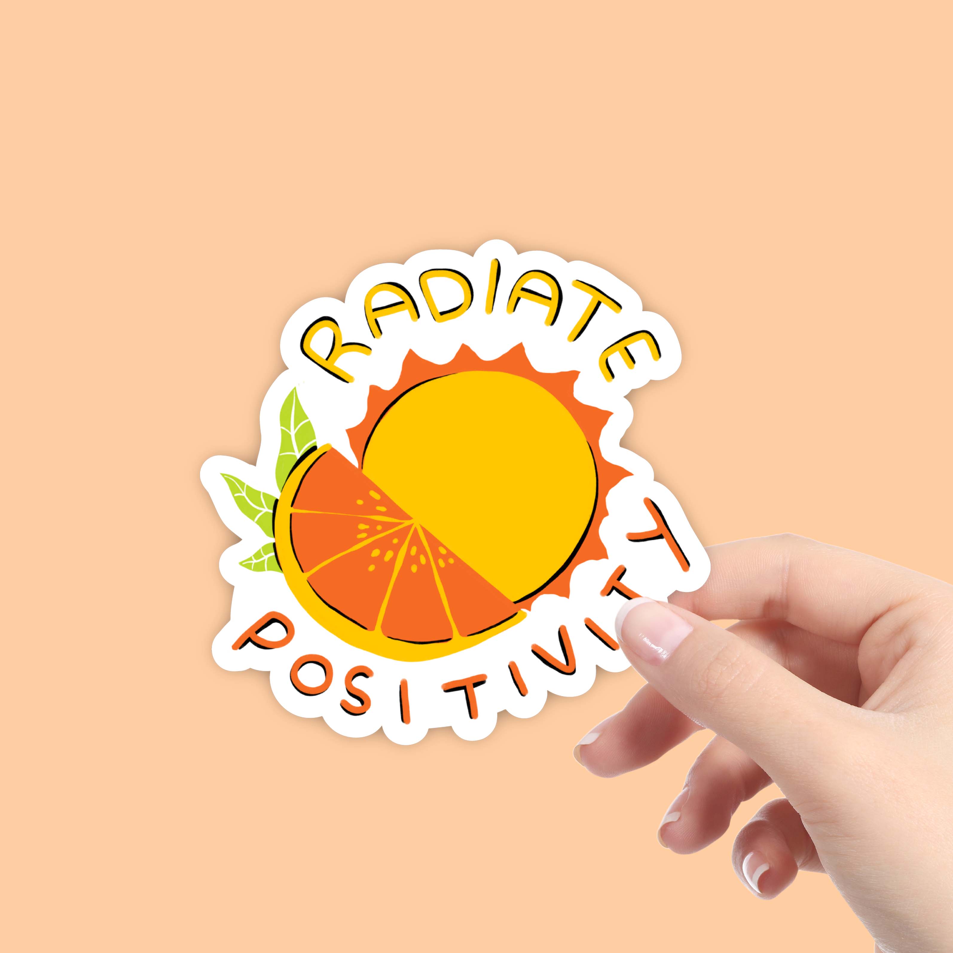 Sun Postivity Radiate Positivity Orange & Sun - Positivity Sticker – Big Moods
