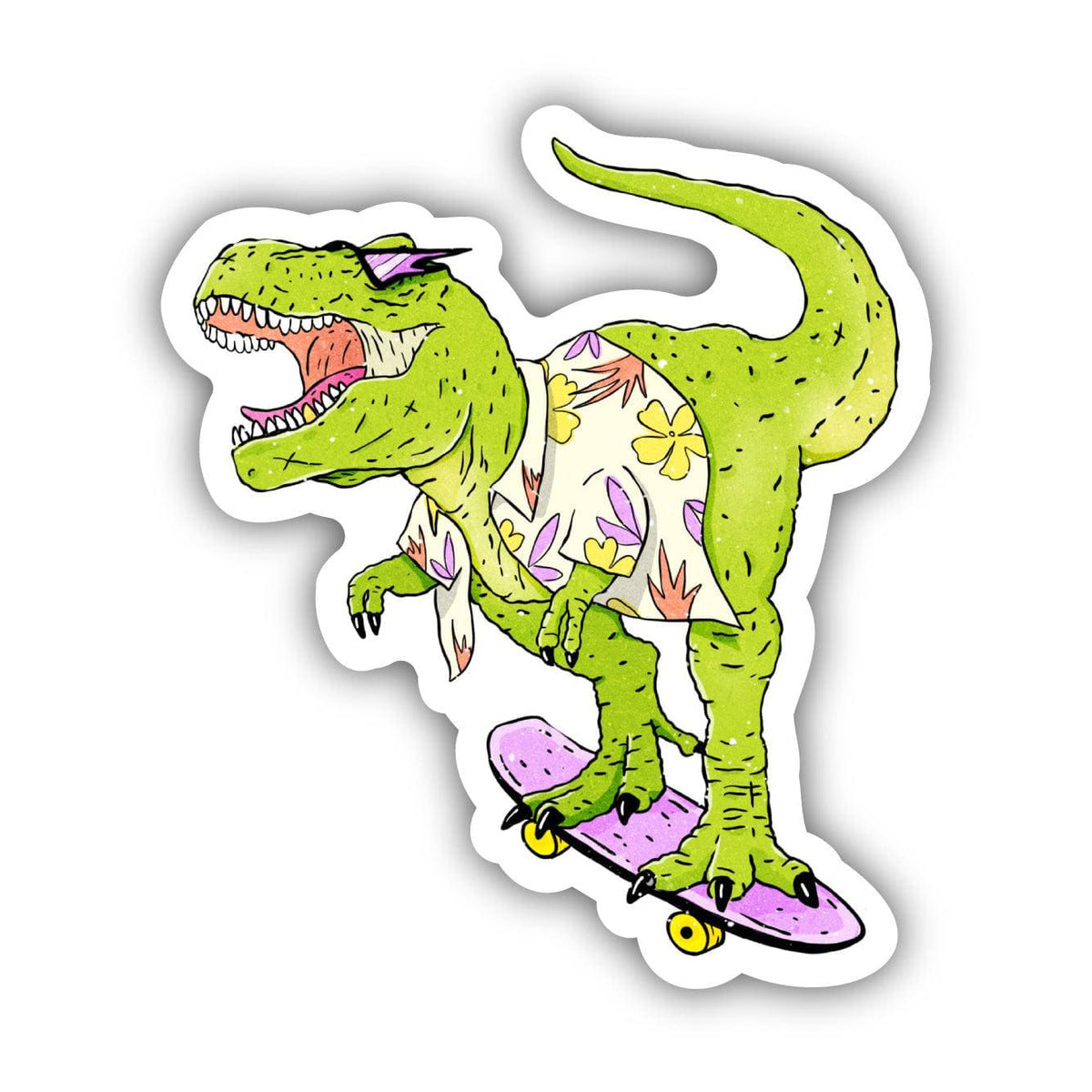 Rad Skateboard T-Rex Dinosaur Sticker – Big Moods