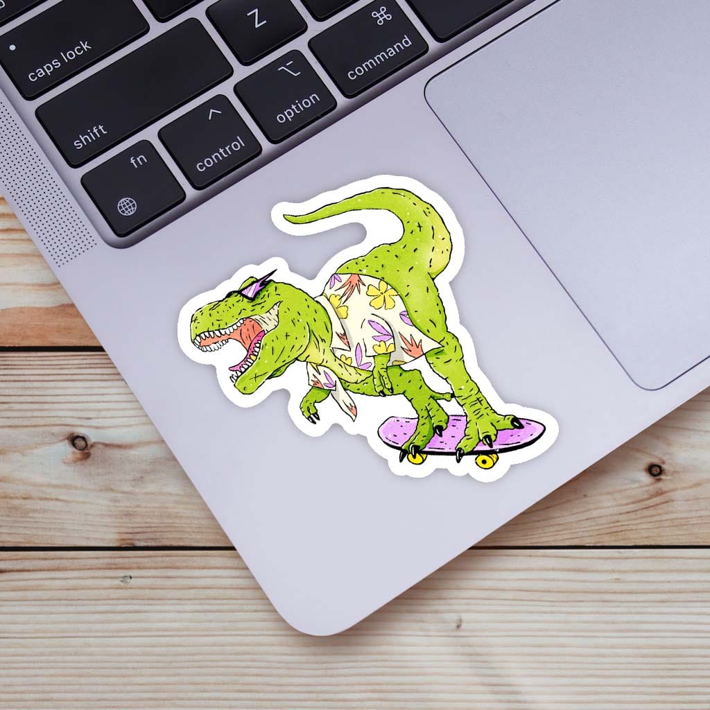 Rad Rax Dinosaur Sticker Rad Skateboard T-Rex Dinosaur Sticker – Big Moods