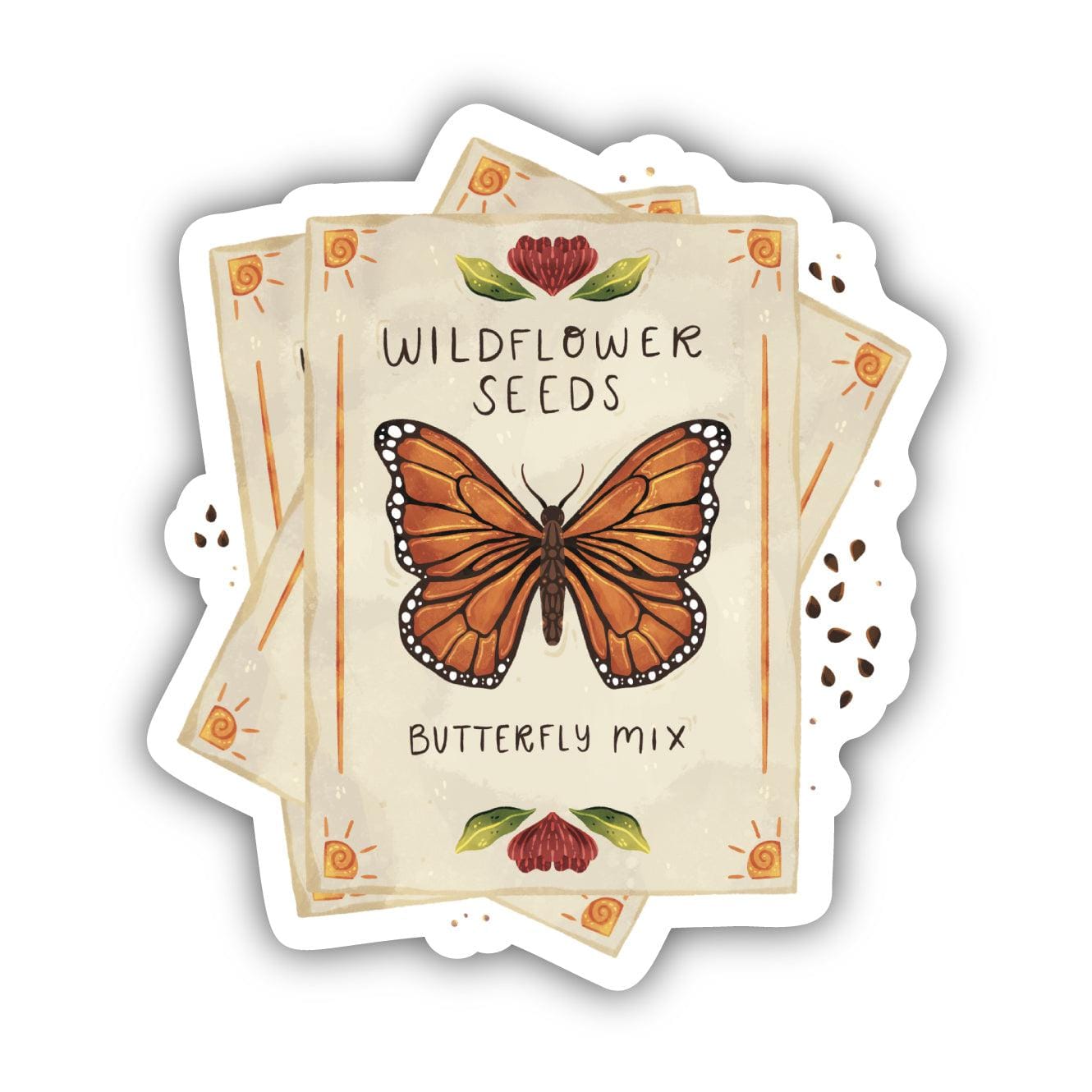 Wildflower Seeds and Butterfly Mix Garden Sticker – Big Moods