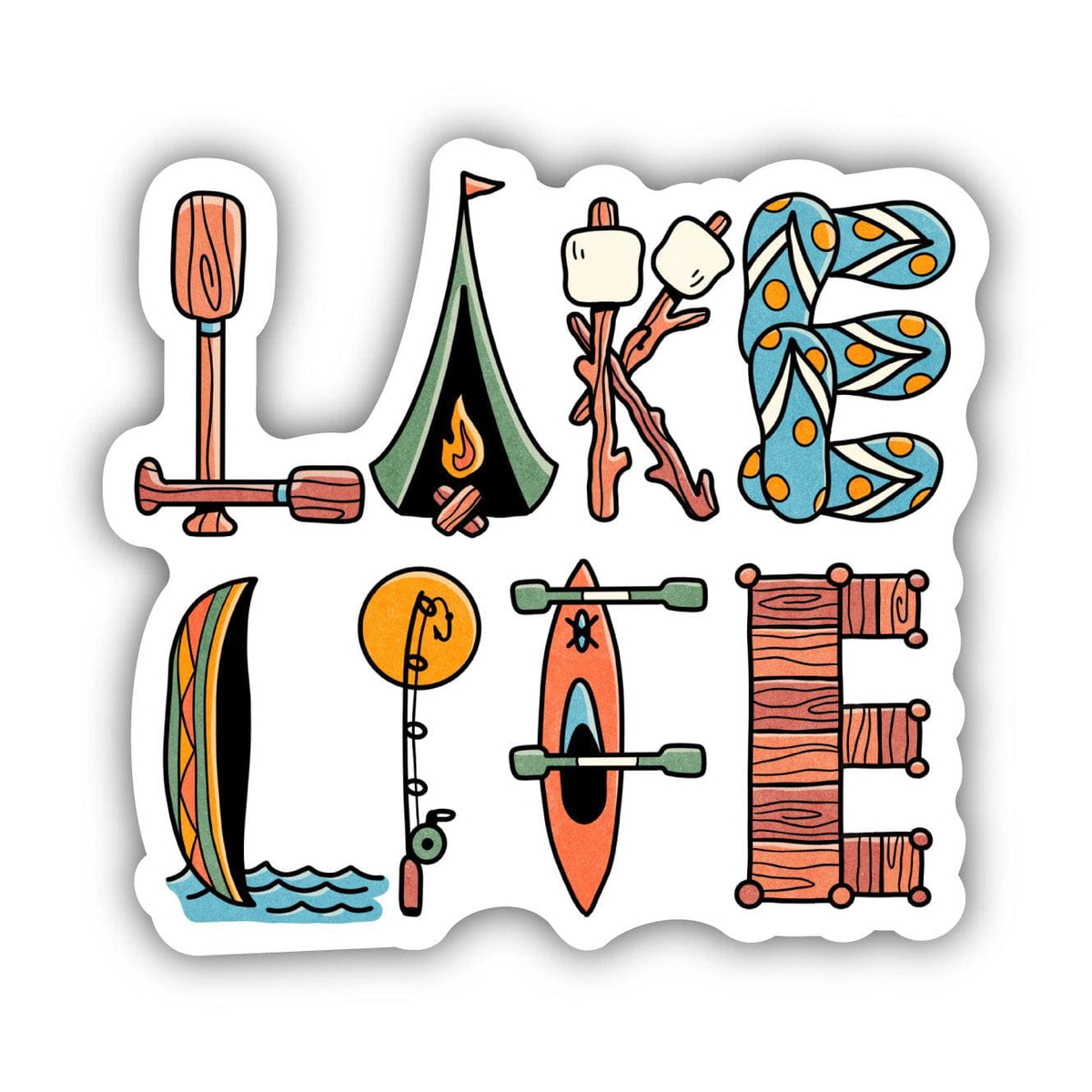 Lake Life Lettering Sticker – Big Moods