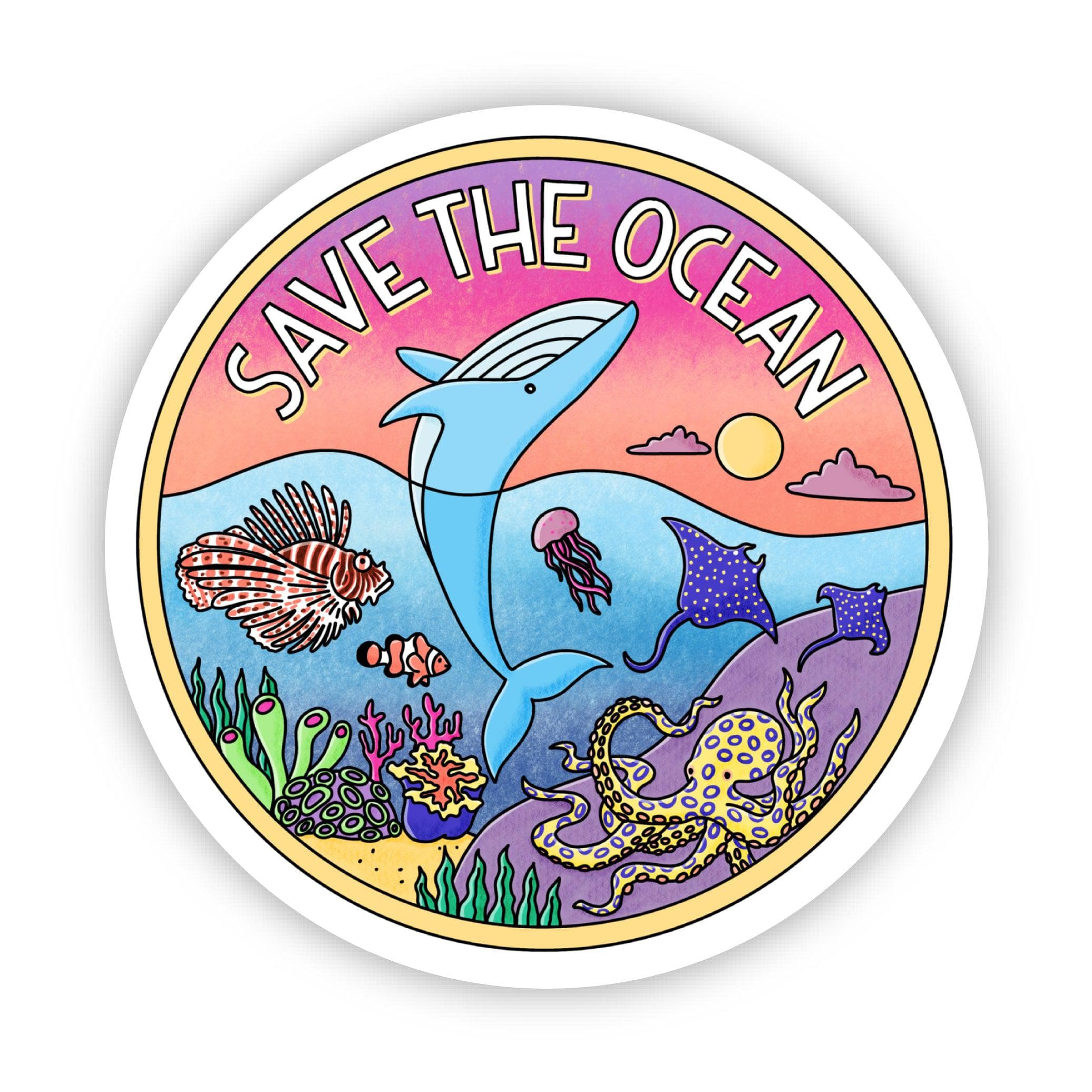 Politiek Kostbaar Mellow Save The Ocean" Coral Reef Sticker – Big Moods