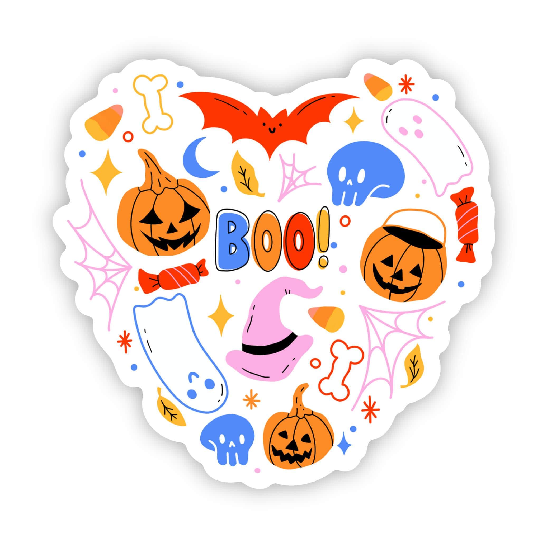 Halloween Heart Sticker  Cute Fall Sticker for Laptop