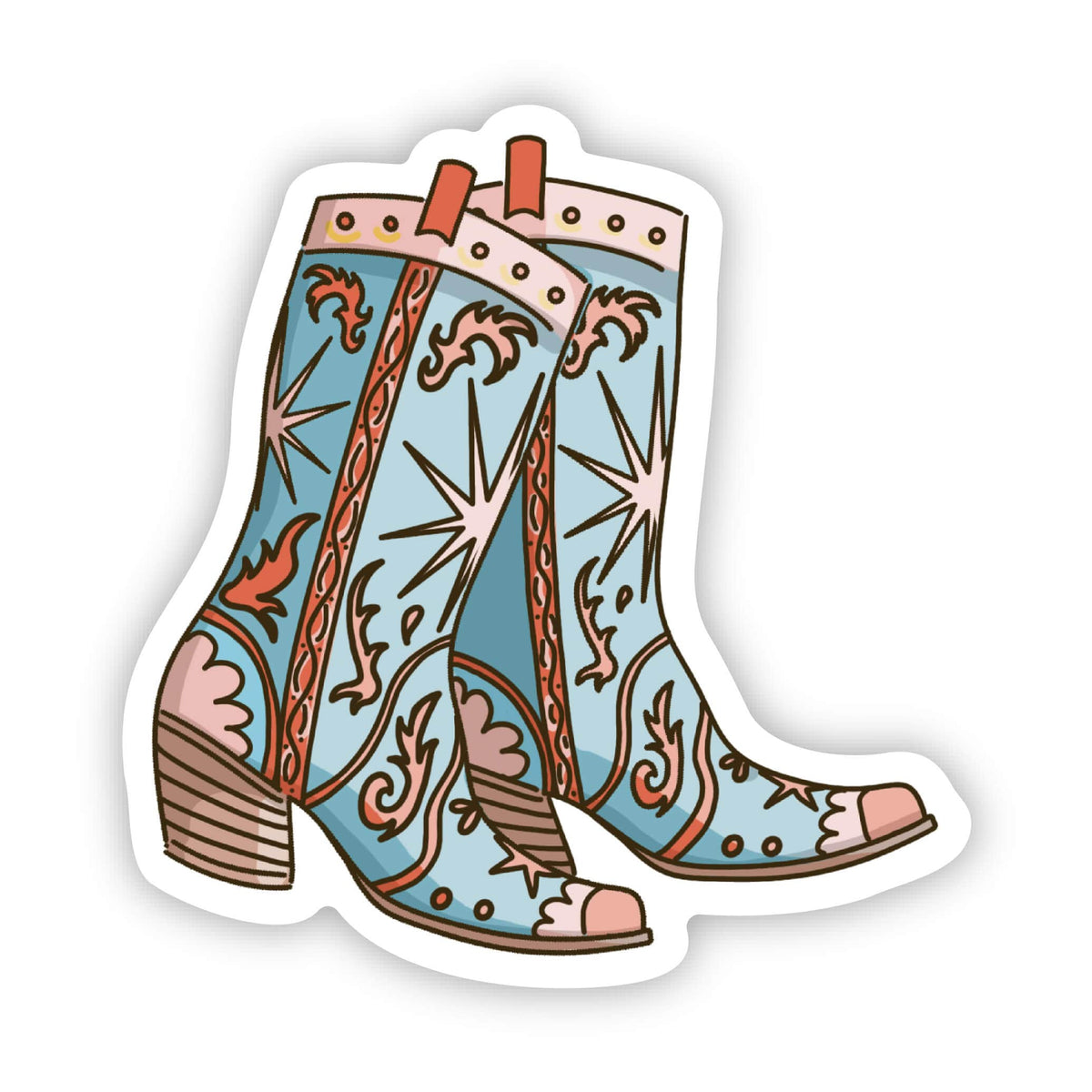 Decorative Cowgirl Boots Sticker – Big Moods