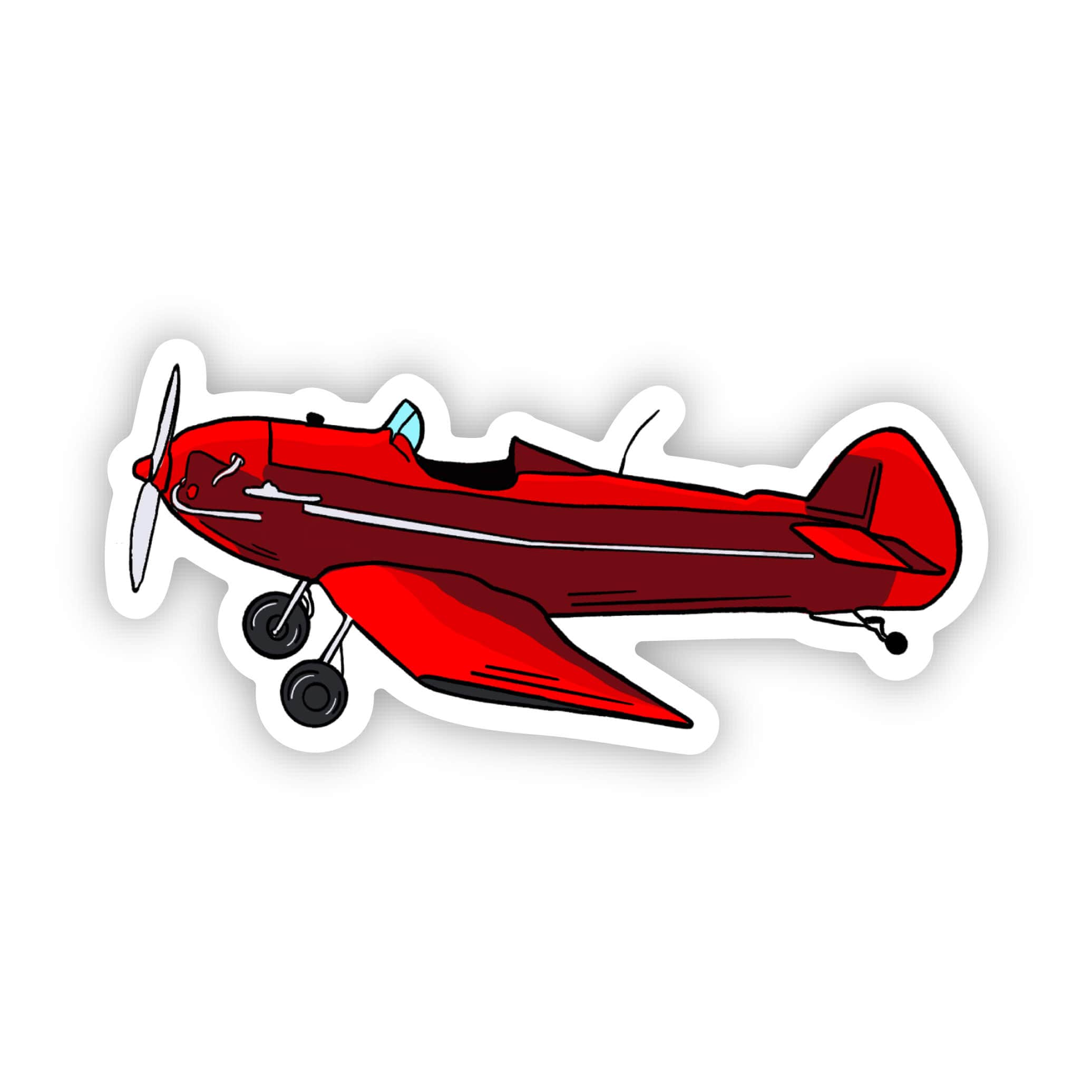 Little Red Airplane Sticker – Big Moods